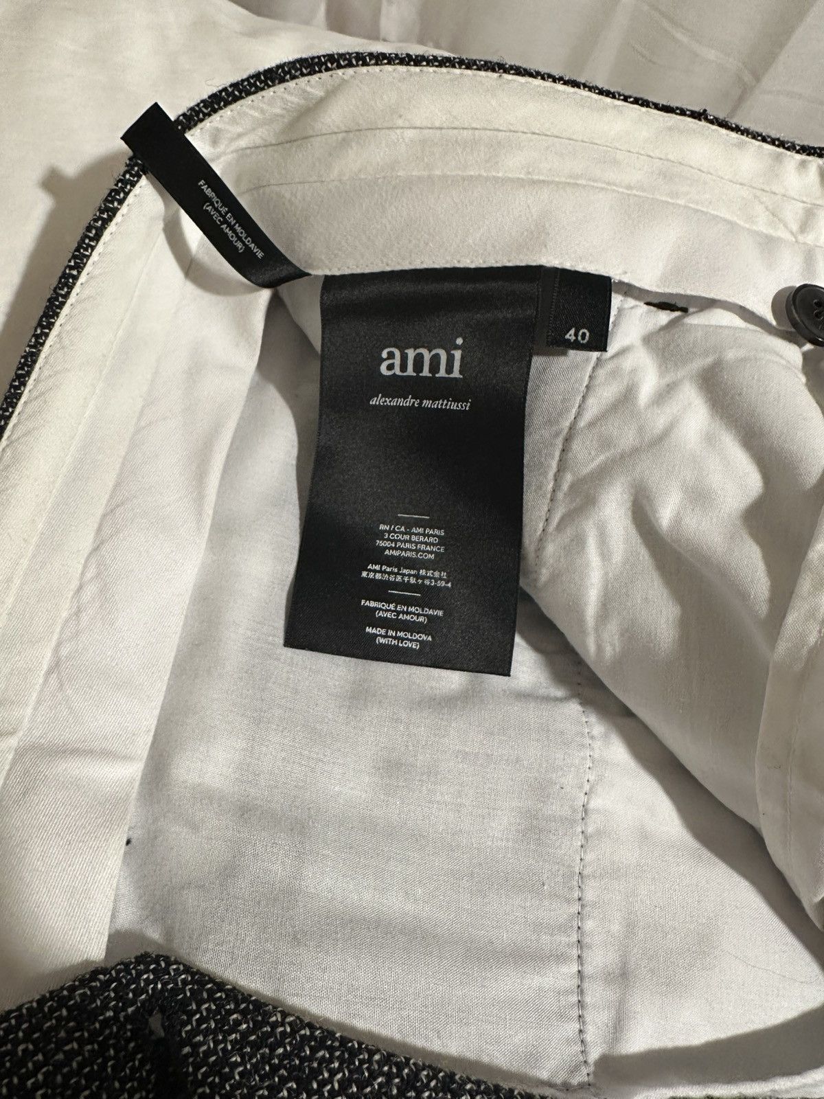 AMI Ami Carrot Fit Trousers, Virgin Wool and Cotton Size 40R - 2 Thumbnail