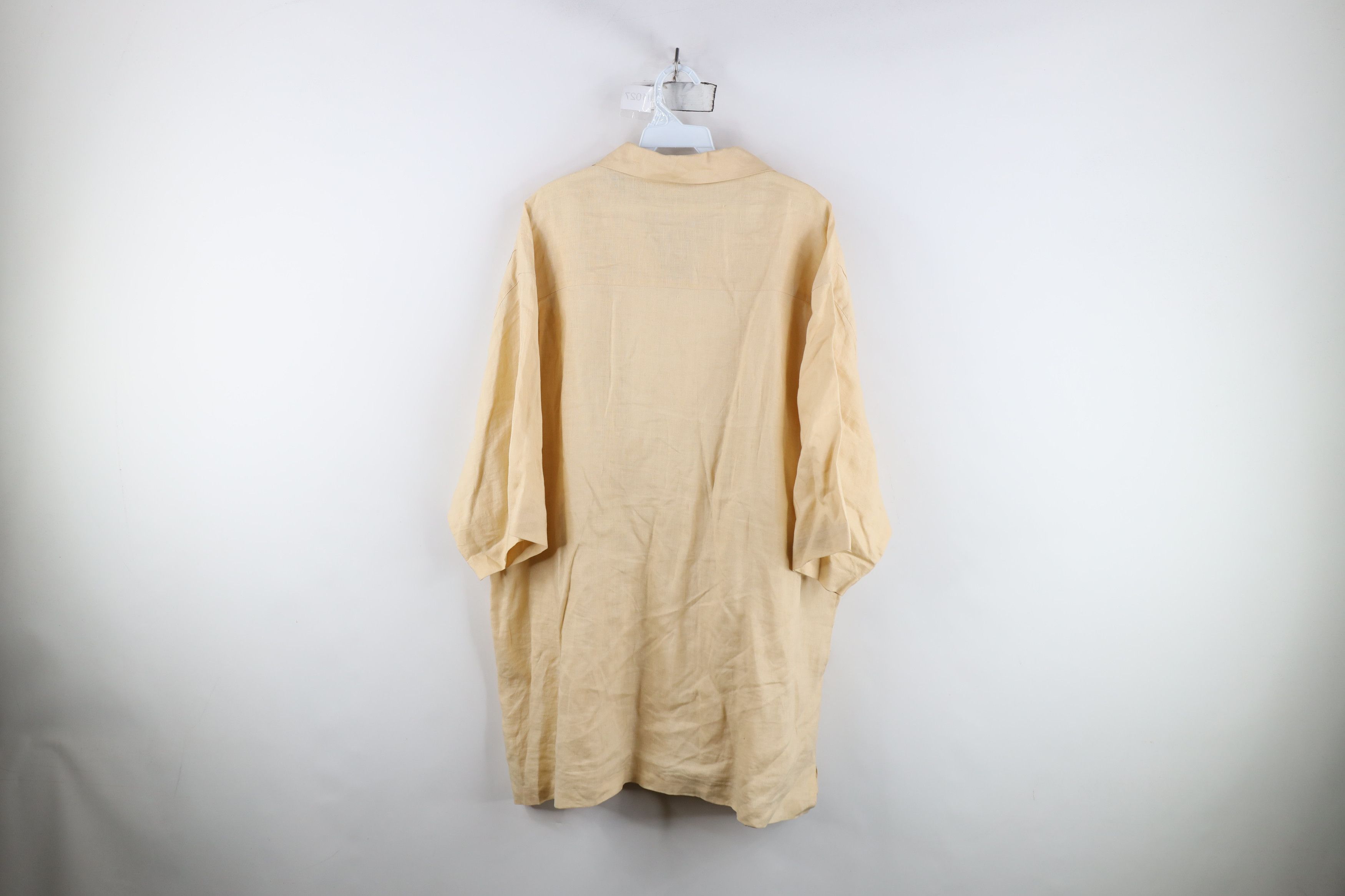 Vintage Vintage 90s Y2K Streetwear Linen Collared Button Shirt Size US XXL / EU 58 / 5 - 11 Thumbnail