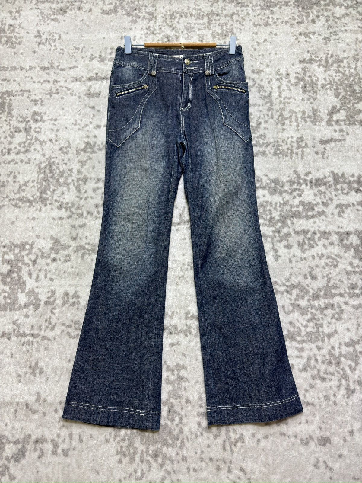 Hysteric Glamour Y2K TORNG BJH Flared Poem Embroidery Unique Pocket Denim Size US 28 / EU 44 - 2 Thumbnail