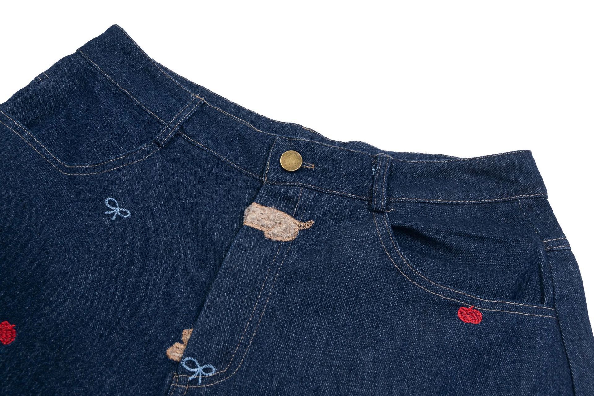 Jean American retro dachshund embroidered straight jeans for men Size US 32 / EU 48 - 3 Thumbnail