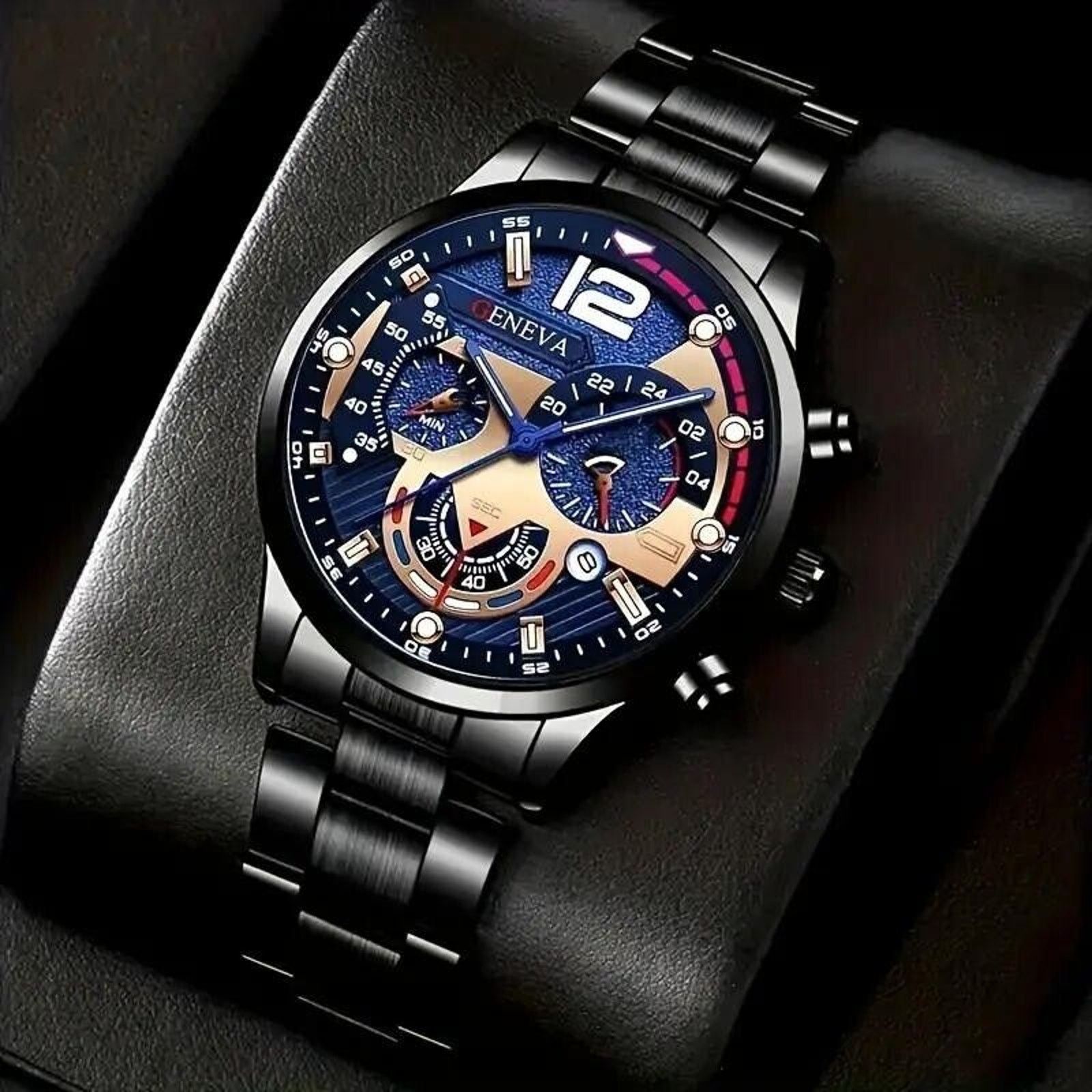 Other Men's Wrist Watch •Black Case •Blue Dial • Chronograph Style Size ONE SIZE - 2 Thumbnail