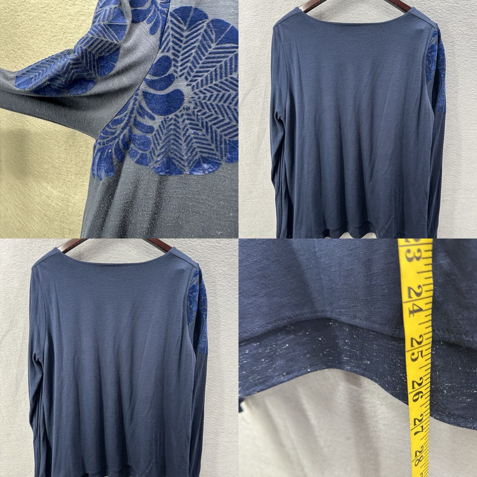 Desigual VINTAGE Desigual Tunic Top Women L Blue Floral Knit Long Sleeve Round Neck Pullover 90s Concert Preppy Artwear Womens Size L / US 10 / IT 46 - 8 Thumbnail