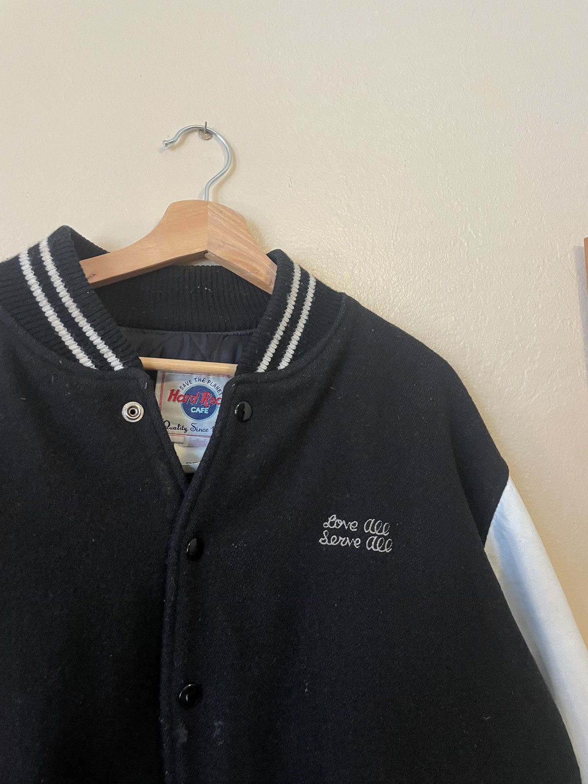 Hard Rock Cafe × Vintage Vintage 90s Hard Rock Cafe San Francisco Leather Letterman Size US L / EU 52-54 / 3 - 7 Thumbnail
