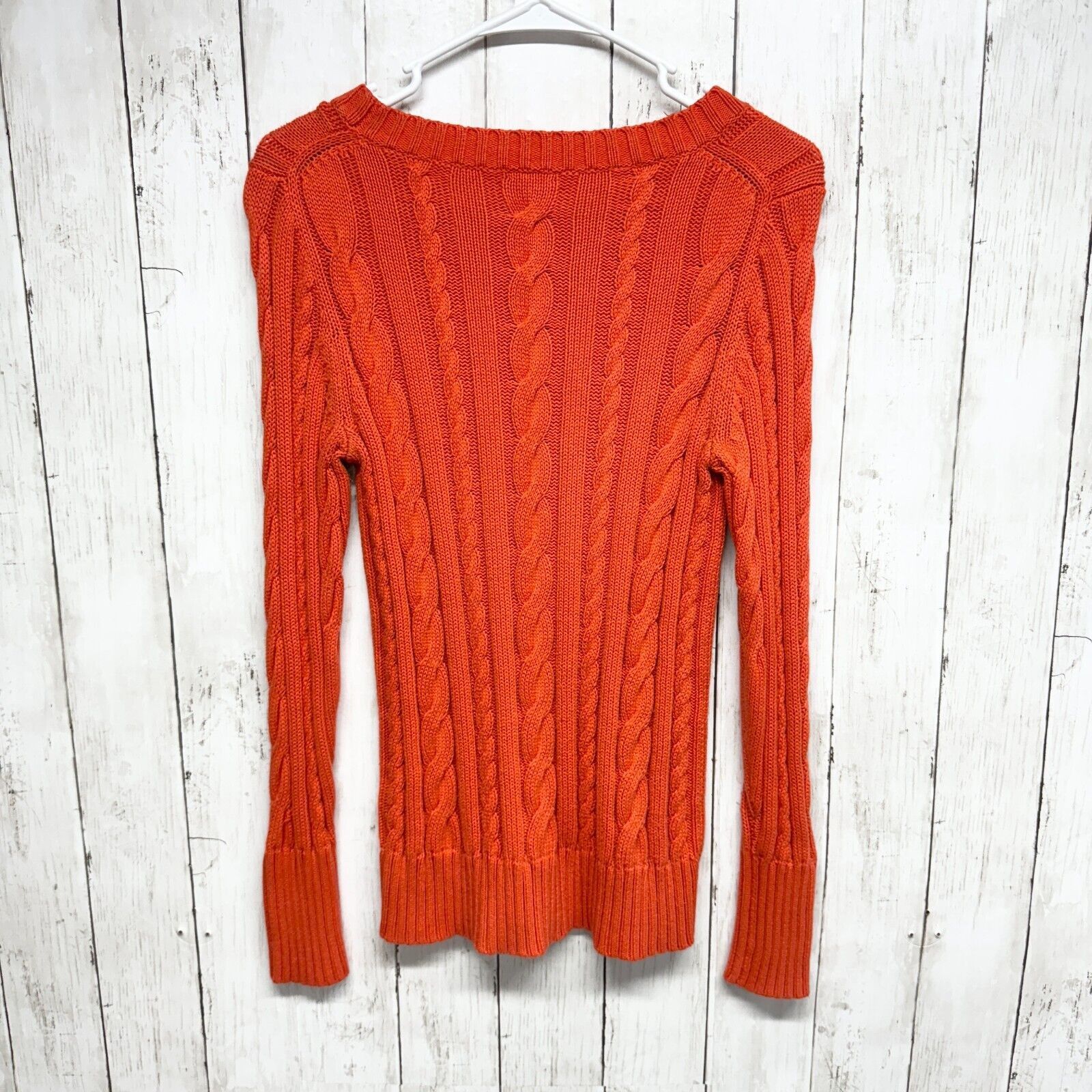 J.Crew J.Crew Small Cable Knit Pullover Sweater Orange Long Sleeve Size S / US 4 / IT 40 - 4 Thumbnail