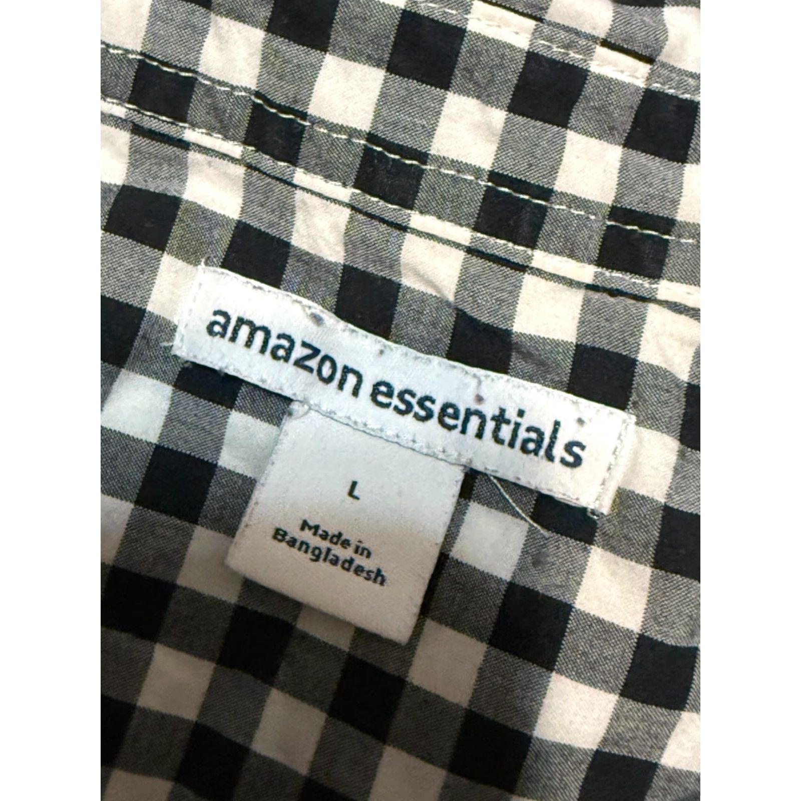 Essentials Amazon Essentials Shirt Women's L Black White Check Button-Up Long Sleeve Size L / US 10 / IT 46 - 5 Thumbnail