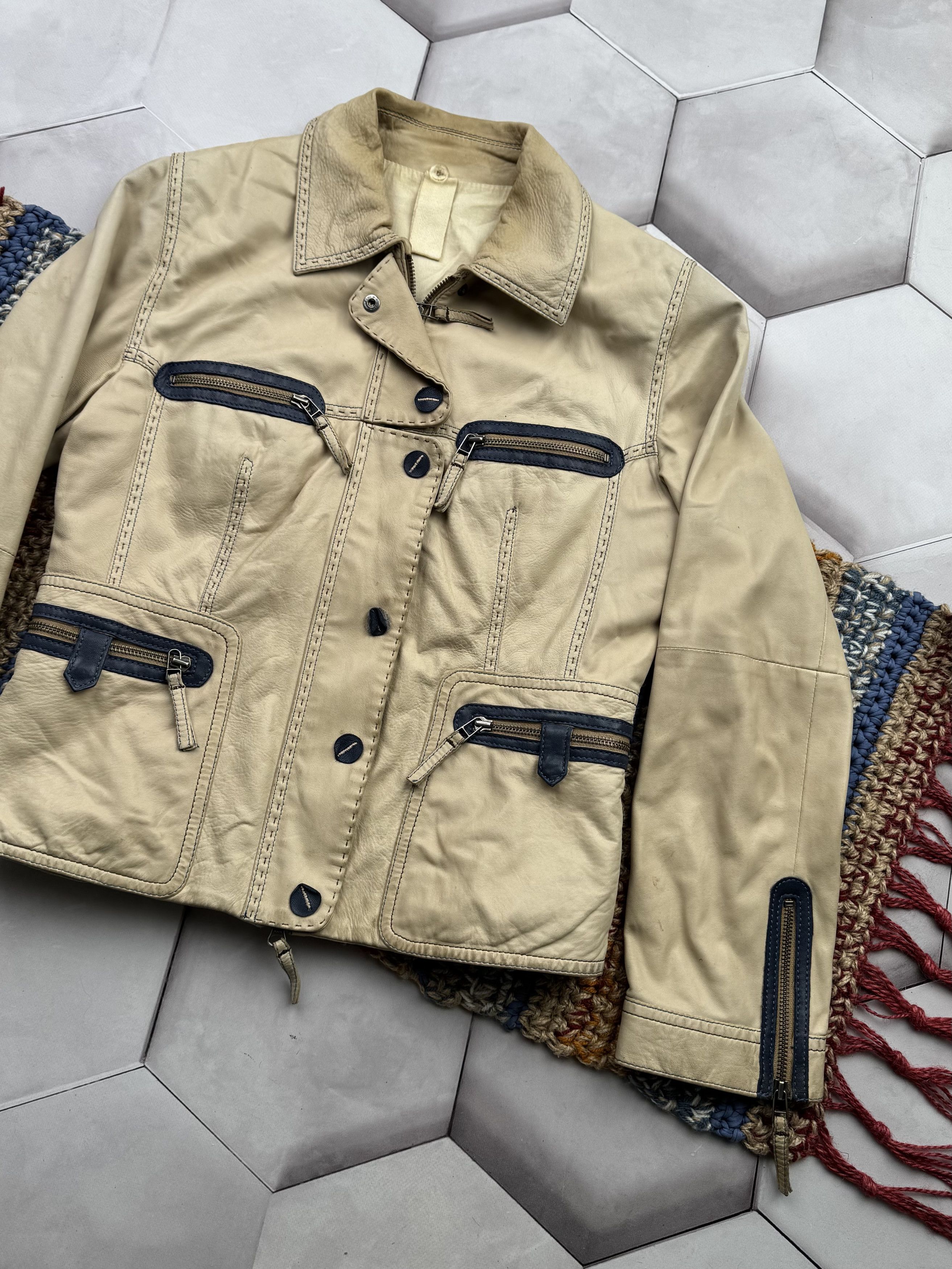 Vintage Vintage Leather Jacket With Zipper (E4) Size M / US 6-8 / IT 42-44 - 3 Thumbnail