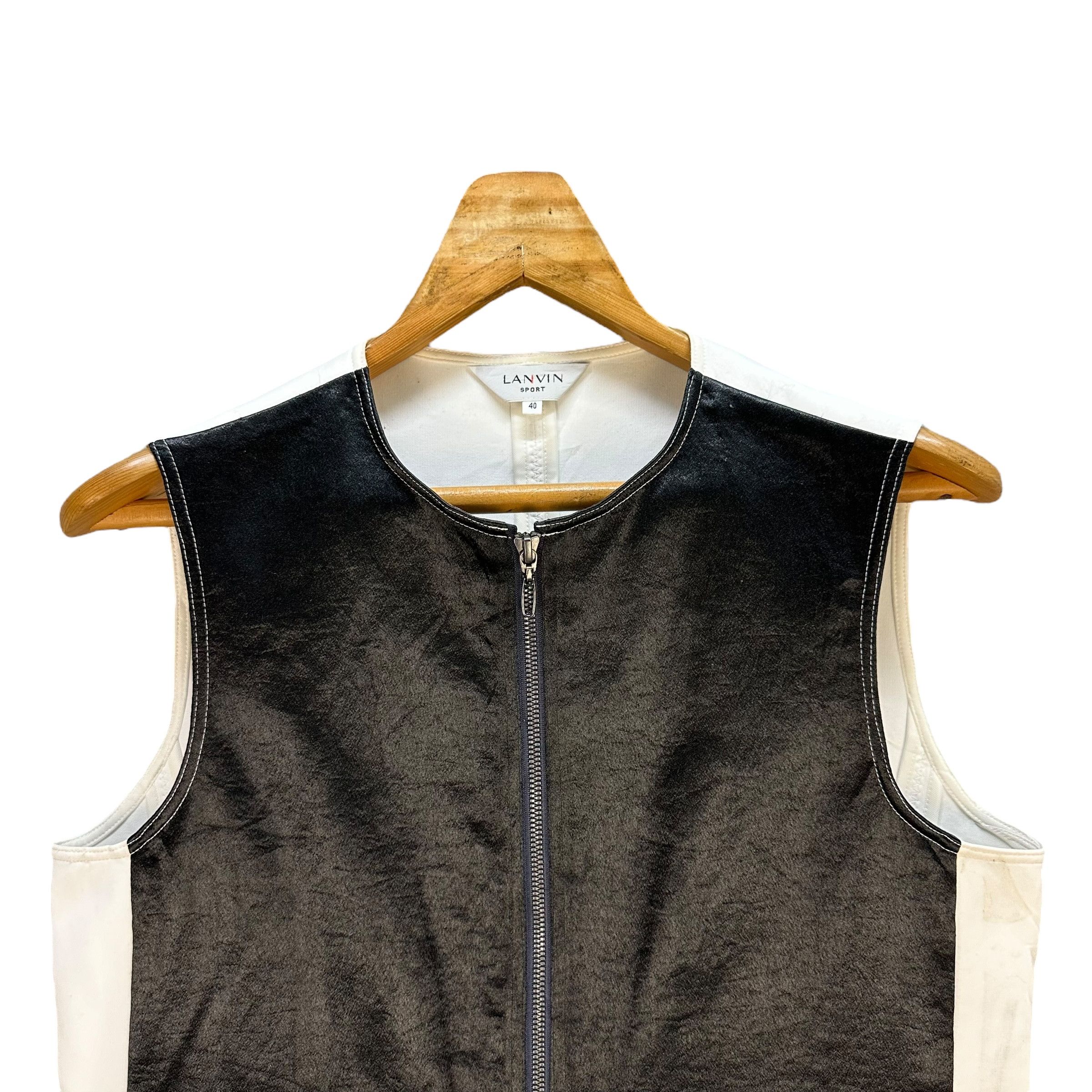 LANVIN SPORT Black White Polyester Vest #A69-1661