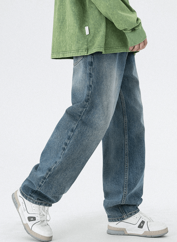Japanese Brand Loose versatile trendy straight washed jeans y2k Size US 32 / EU 48 - 5 Thumbnail