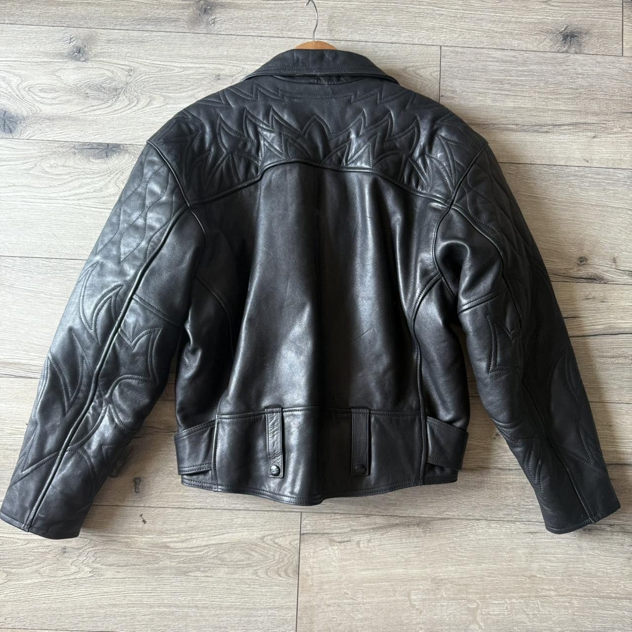Vintage Vintage Biker Jacket Black Real Leather Size US L / EU 52-54 / 3 - 2 Thumbnail