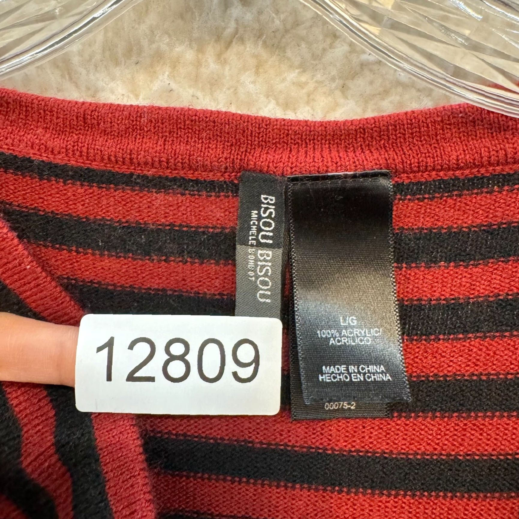 Vintage VINTAGE Bisou Bisou Sweater Dress L Red Striped Cowl Neck Long Sleeve Women Size L / US 10 / IT 46 - 8 Thumbnail