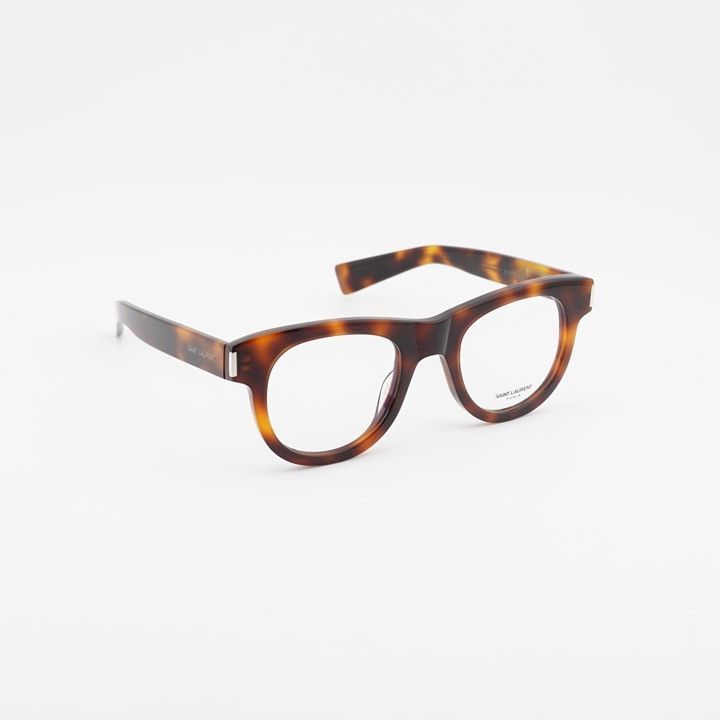 Saint Laurent Paris Saint Laurent SL571 OPT 003 Eyeglasses Havana 49mm Round Size ONE SIZE - 4 Thumbnail