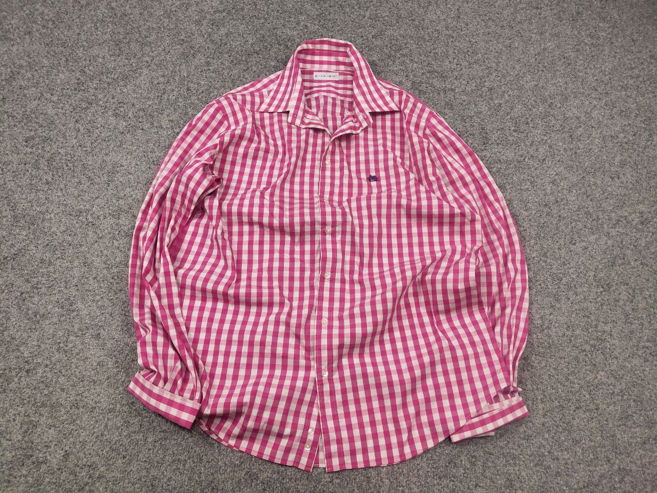 Etro Etro Italy Design Regular Fit pink checked Long sleeve Shirt Size US XL / EU 56 / 4 - 3 Thumbnail