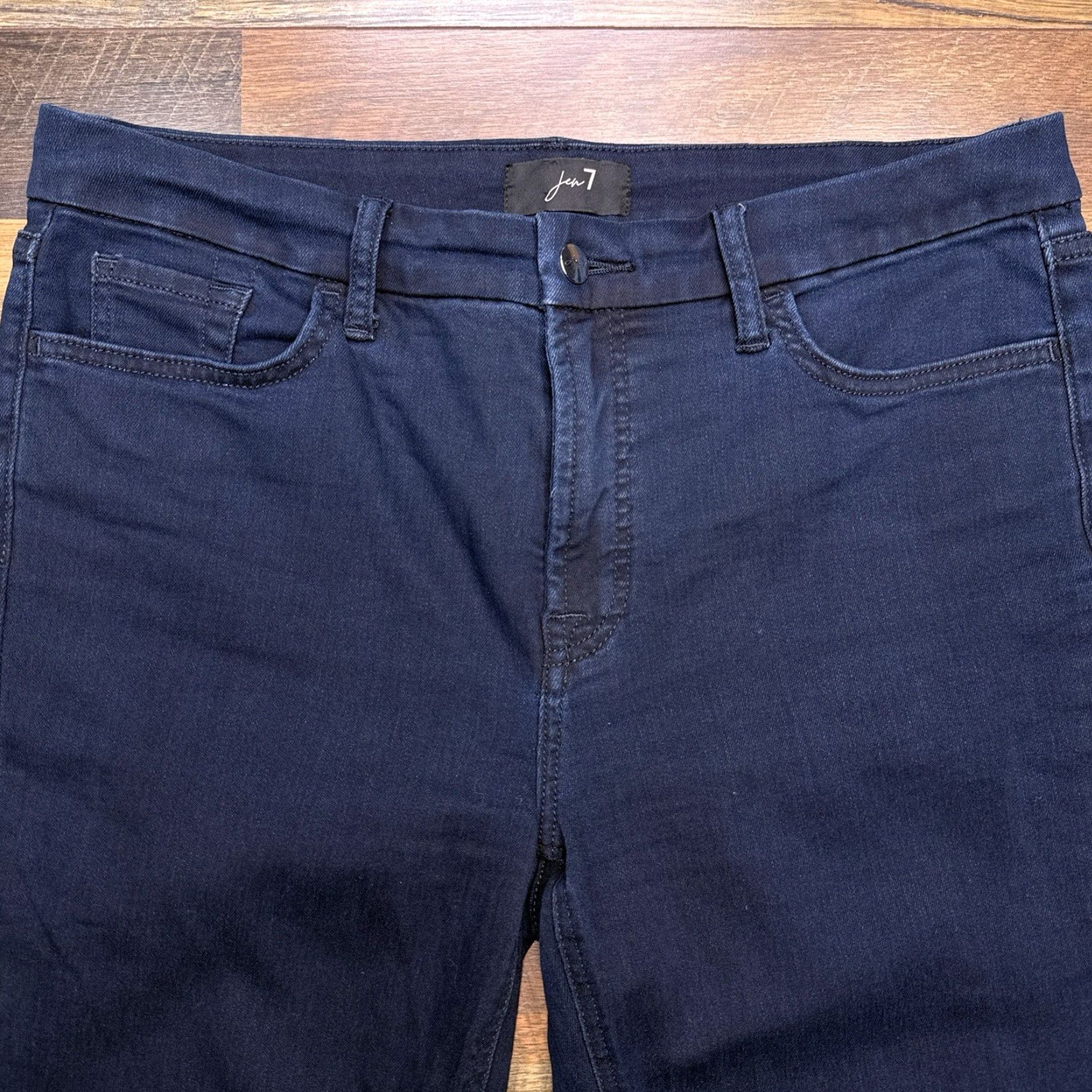 7 For All Mankind Jen 7 Ankle Straight Jeans Womens 12 Blue High Rise Stretch Size 34" / US 12 / IT 48 - 3 Thumbnail