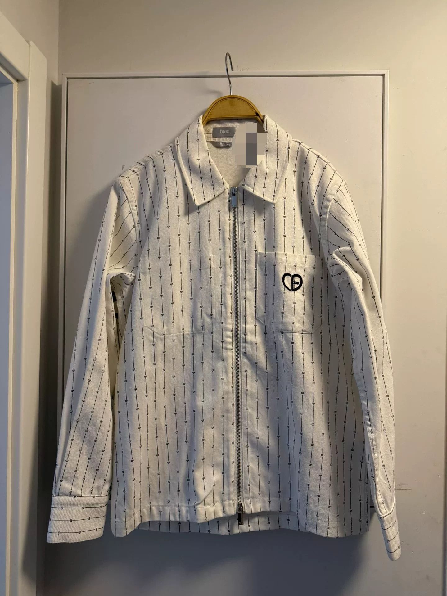 Dior Dior Embroidered Striped Denim Jacket Size US S / EU 44-46 / 1 - 1 Thumbnail