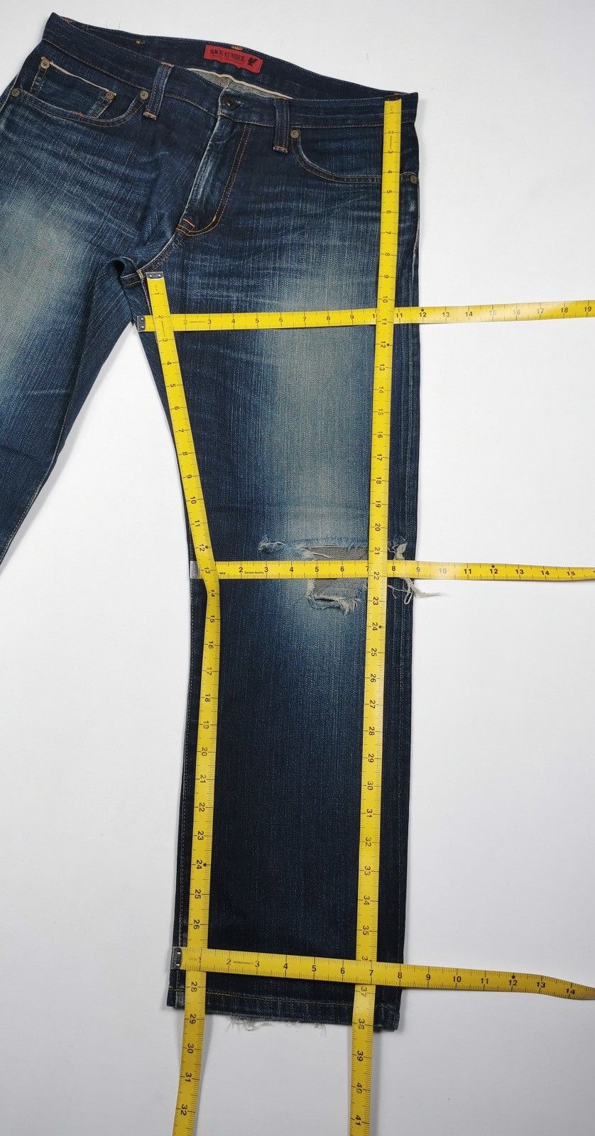 Japanese Brand Selvedge Back Number Japan Tight Straight Ankle Jeans Size US 34 / EU 50 - 13 Thumbnail