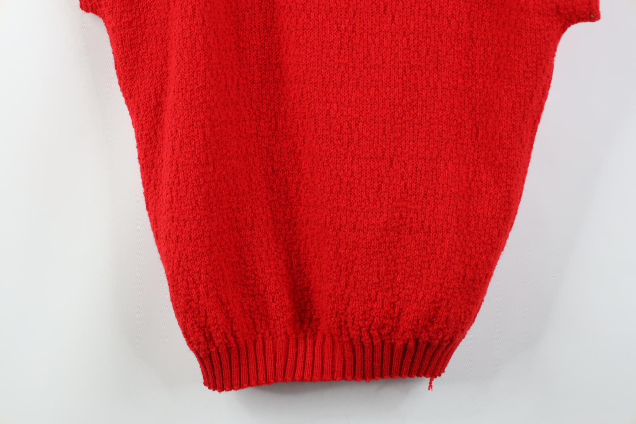 Vintage Vintage 70s 80s Dolman Sleeve Knit Sweater Vest Red USA Size M / US 6-8 / IT 42-44 - 3 Thumbnail