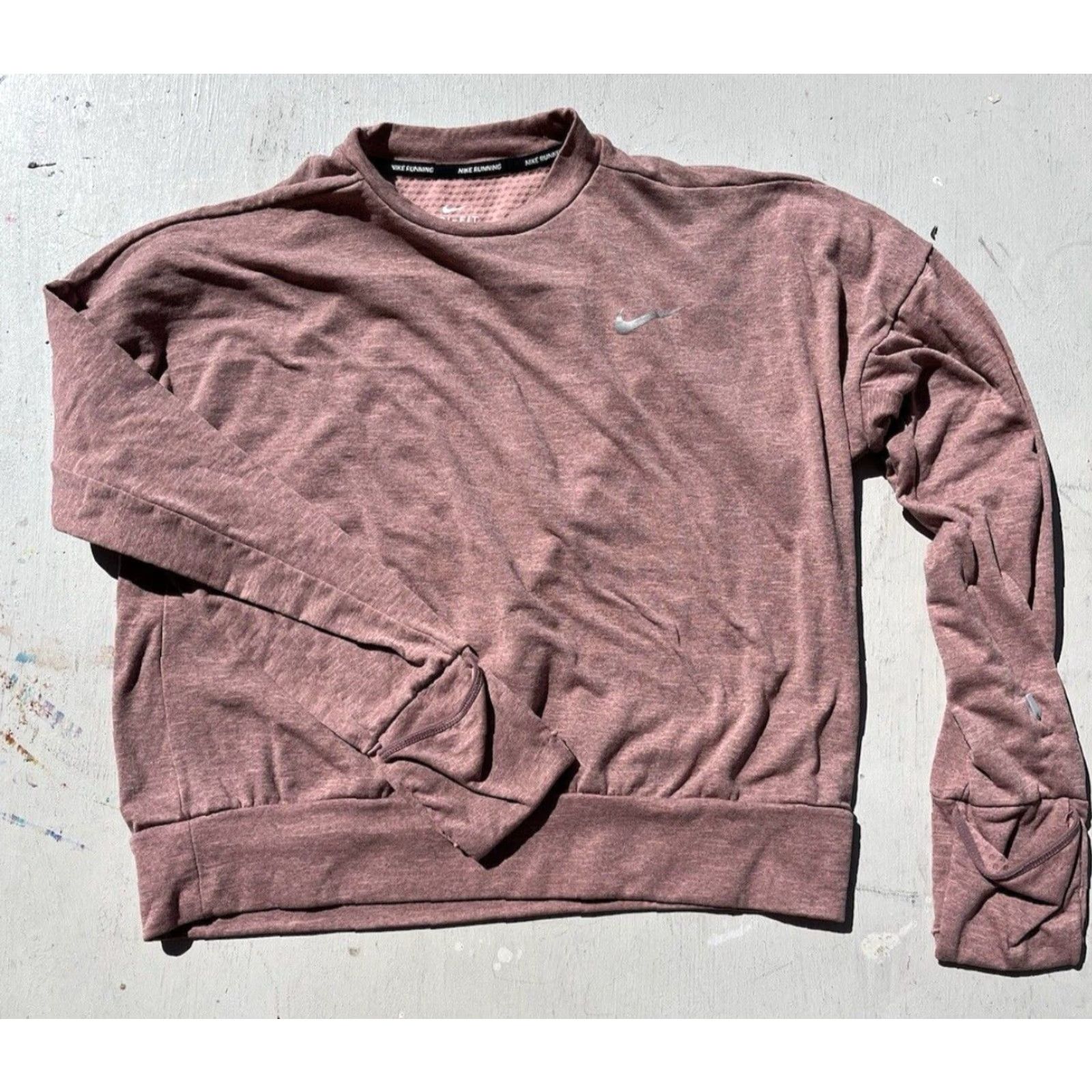Nike Nike Women's Sweatshirt Pink Taupe Logo S Pullover Running Activewear Gym Glove Size S / US 4 / IT 40 - 5 Thumbnail