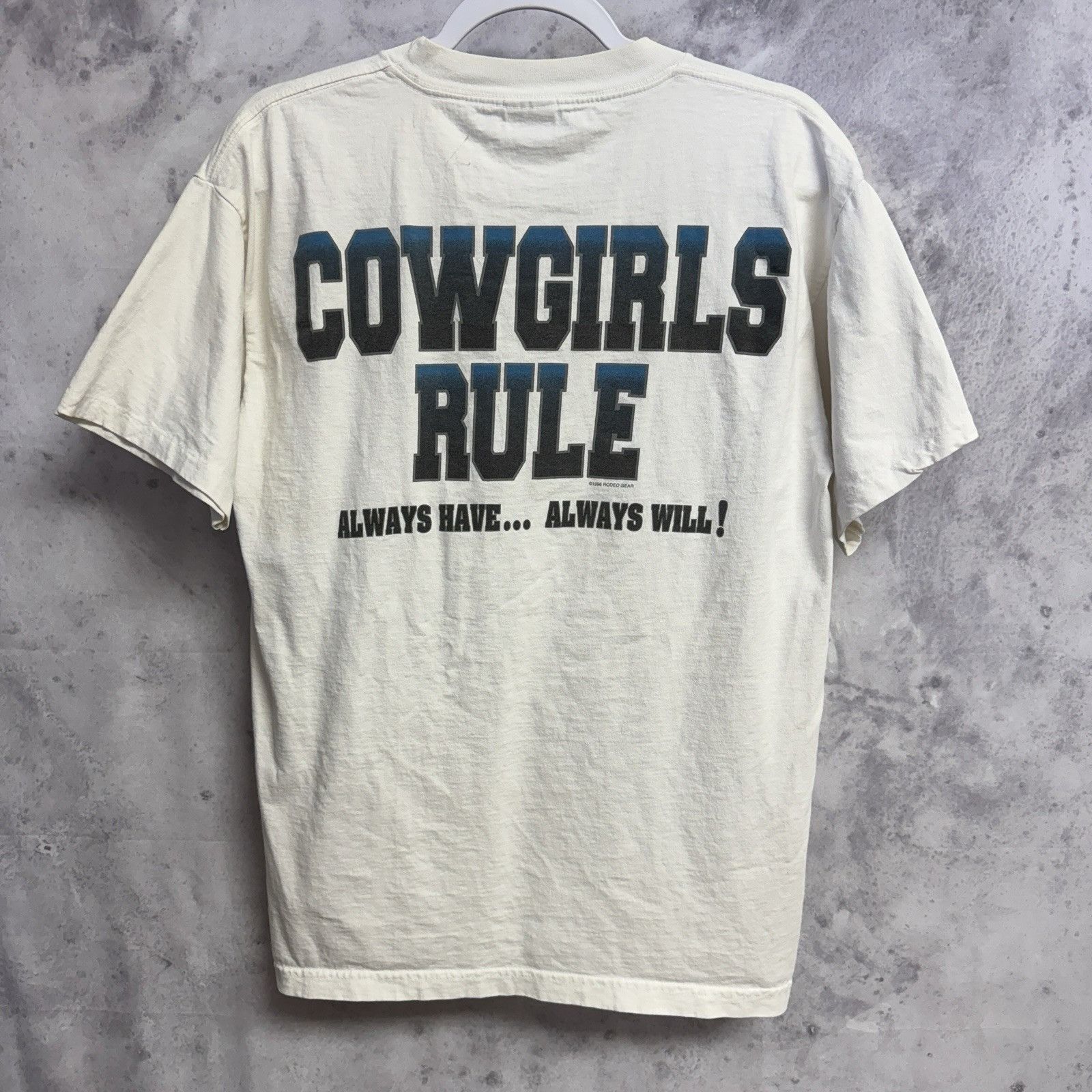 Vintage Vintage Cowgirls Rule Rodeo Gear Western T Shirt White Y2K Size US L / EU 52-54 / 3 - 2 Thumbnail