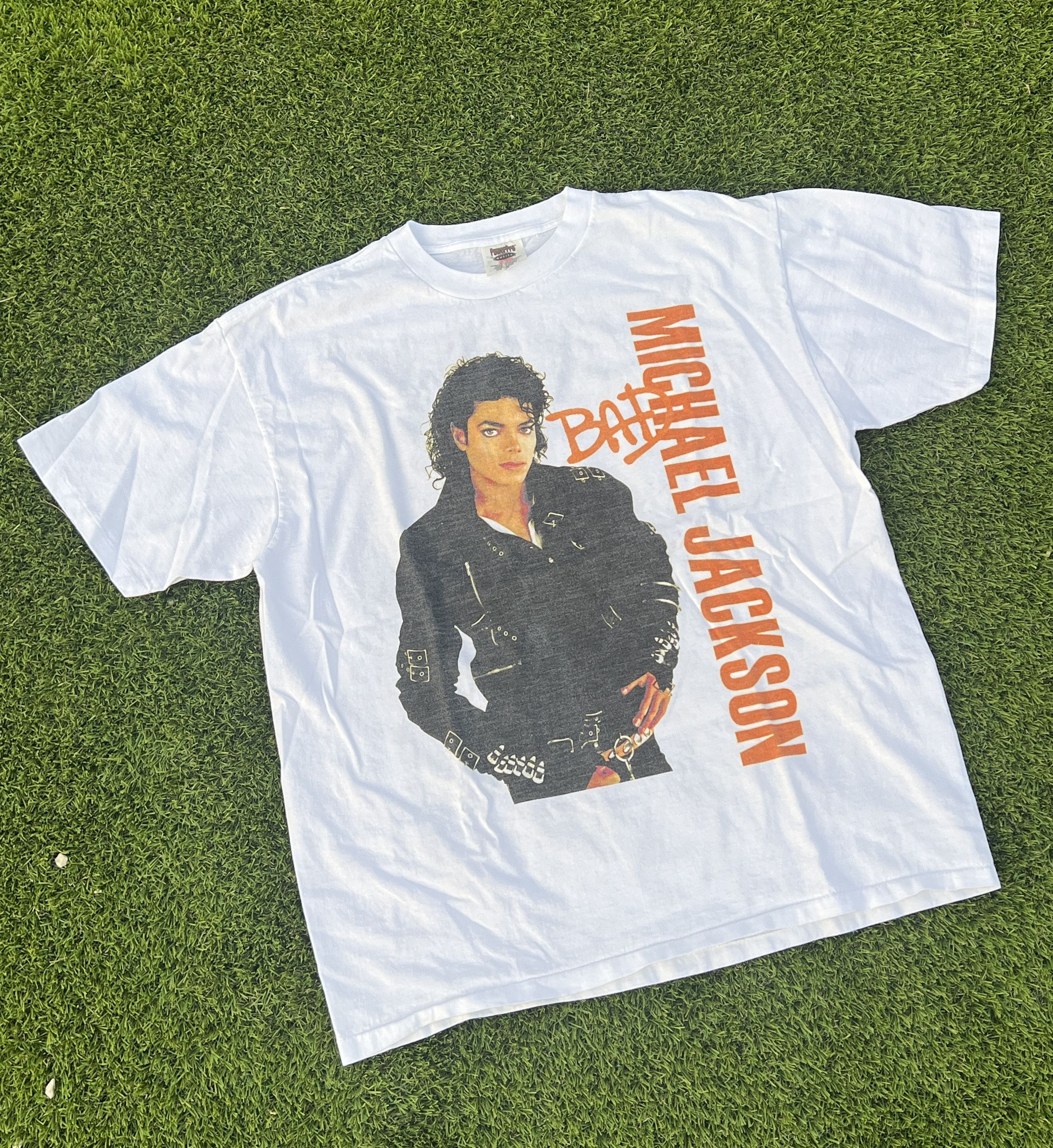 image of Michael Jackson Bad Tee in White, Men's (Size XL)