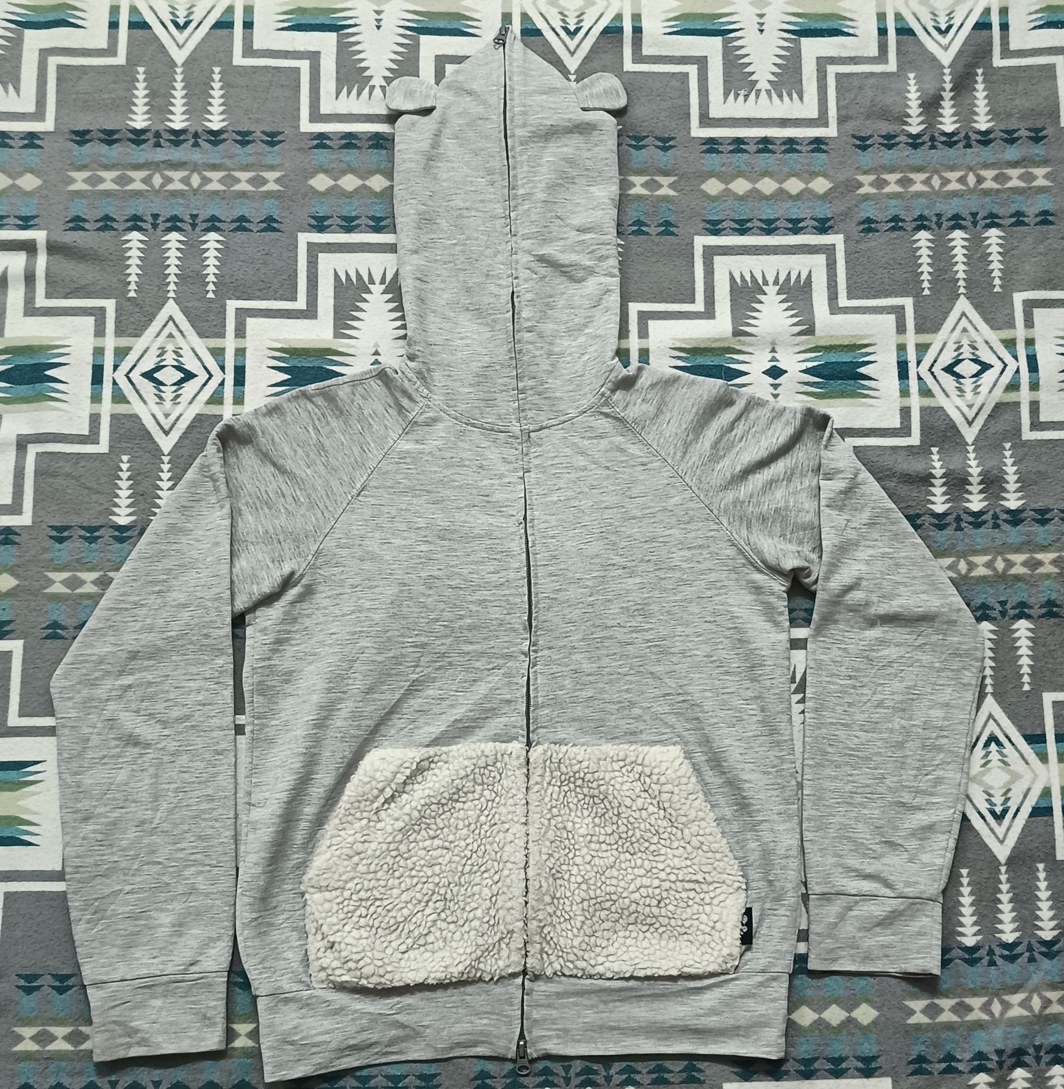 image of Vintage Mercibeaucoup Issey Miyake Shark Hoodie in Grey, Men's (Size Small)