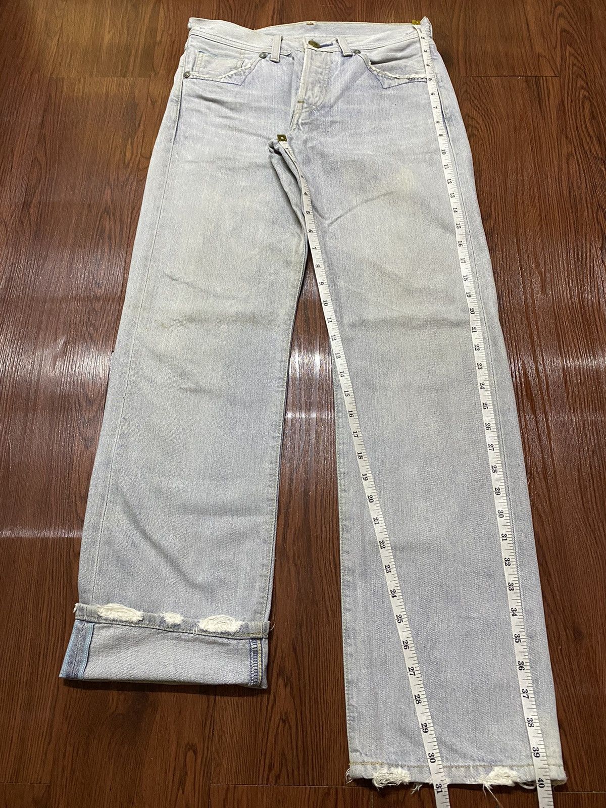 Levi's Vintage Clothing Vintage Levis 705 90’s Selvedge Faded Wash Distressed Jeans Size US 29 - 13 Thumbnail