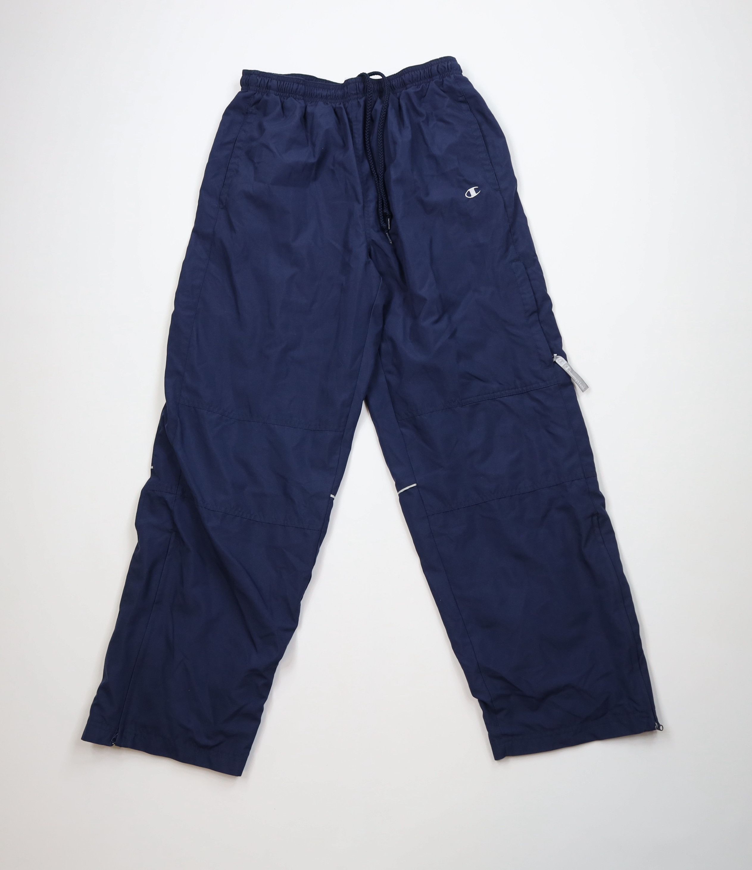 Champion Vintage 90s Champion Spell Out Lined Wide Leg Pants Blue Size US 34 / EU 50 - 1 Thumbnail