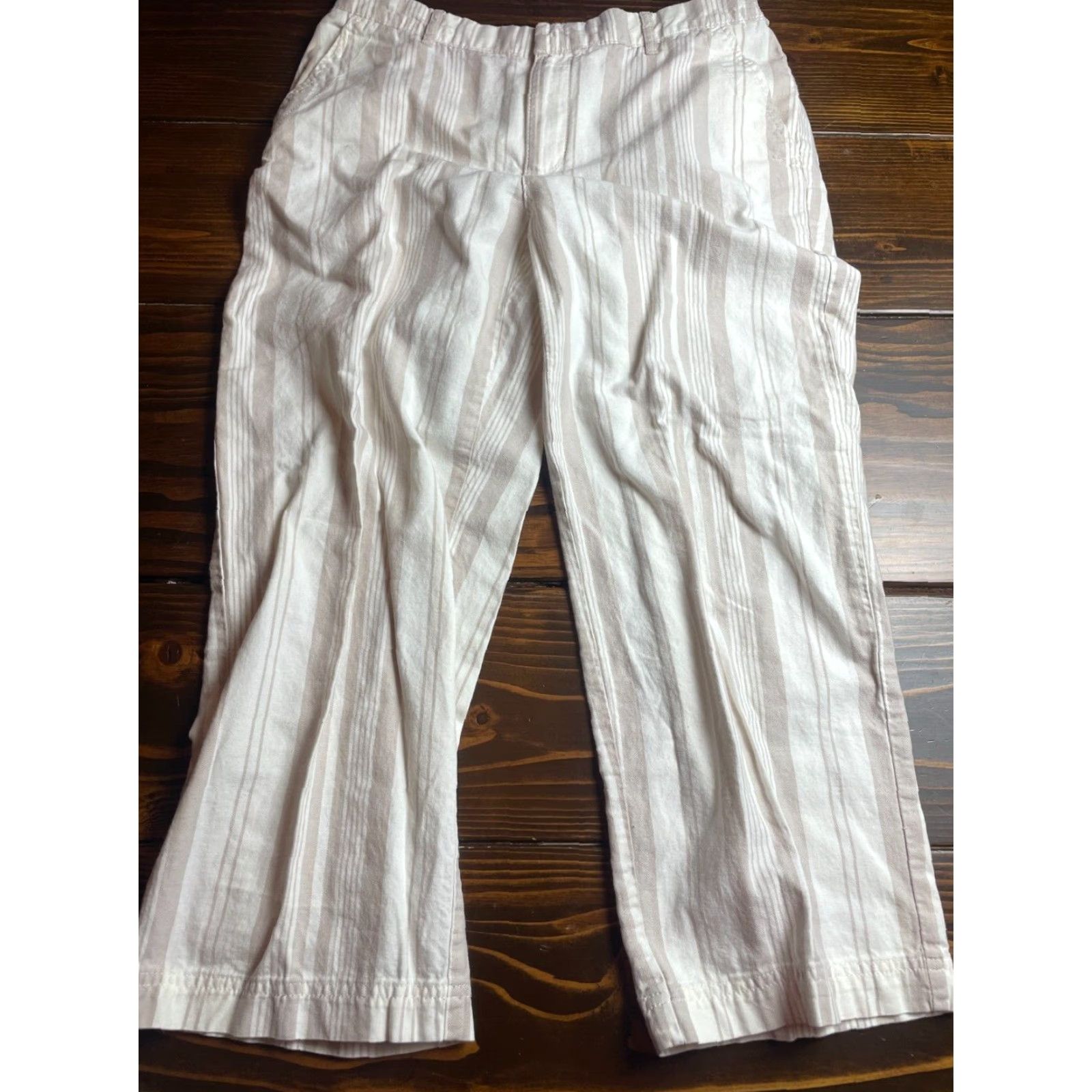 Tommy Hilfiger Tommy Hilfiger Cropped Pants Women's Size 8 White Tan Pockets Ankle Length Cropped Pants Size 30" / US 8 / IT 44 - 2 Thumbnail