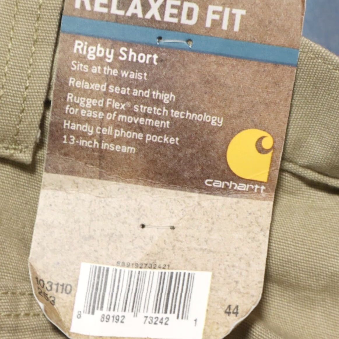 Carhartt Carhartt Stretch Rigby Relaxed Canvas Chino Shorts Khaki 44 Mens RegularFit Cotton Big & Tall Casual Shorts Size US 44 / EU 60 - 5 Thumbnail