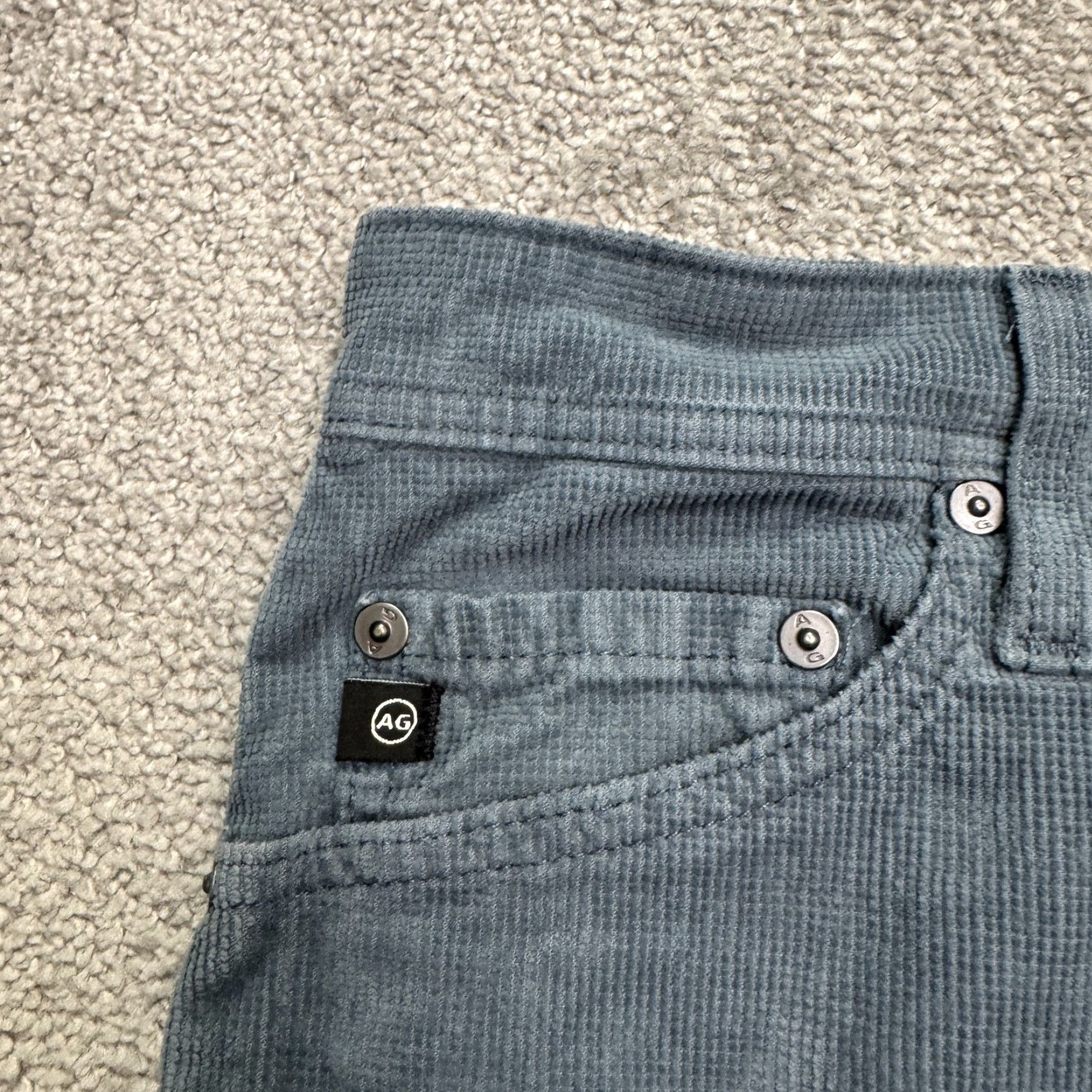 Vintage AG Adriano Goldschmied The Everett Slim Straight Corduroy Pants Mens 30x34 Blue Size US 30 / EU 46 - 4 Thumbnail