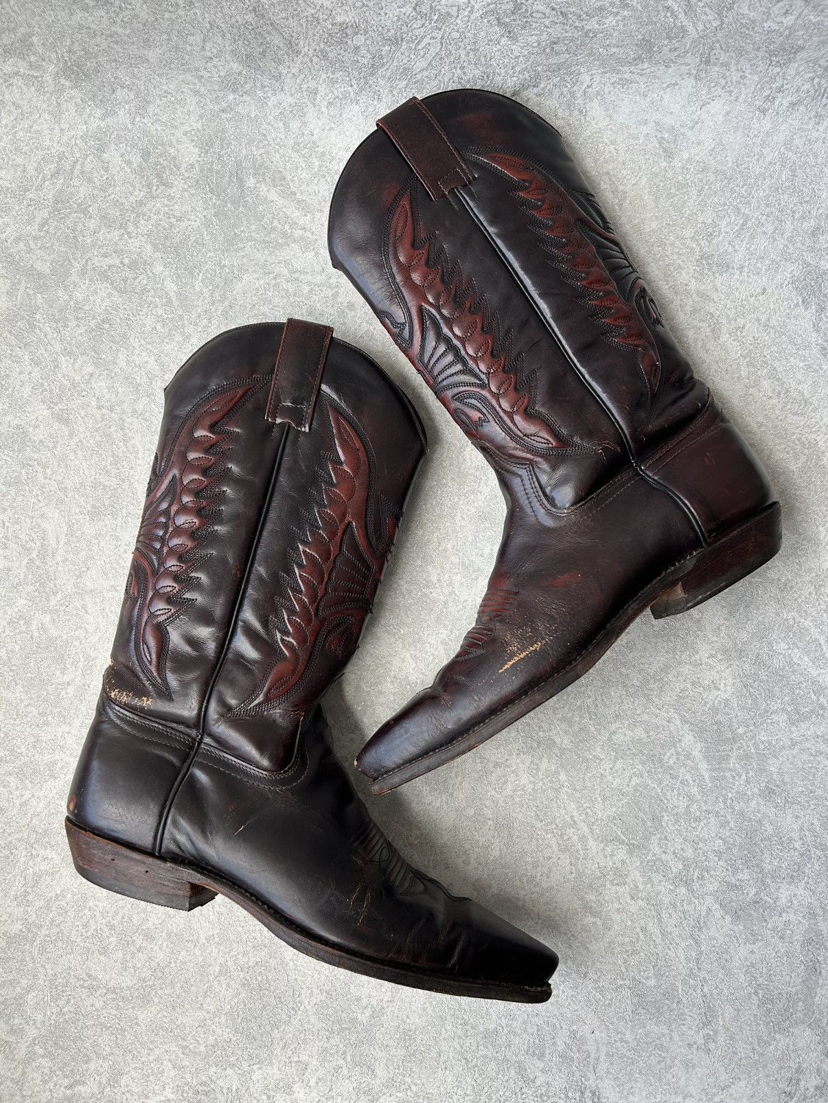 Sendra Sendra Western Cowboy Burgundy Leather Boots Size US 8 / EU 41 - 5 Thumbnail