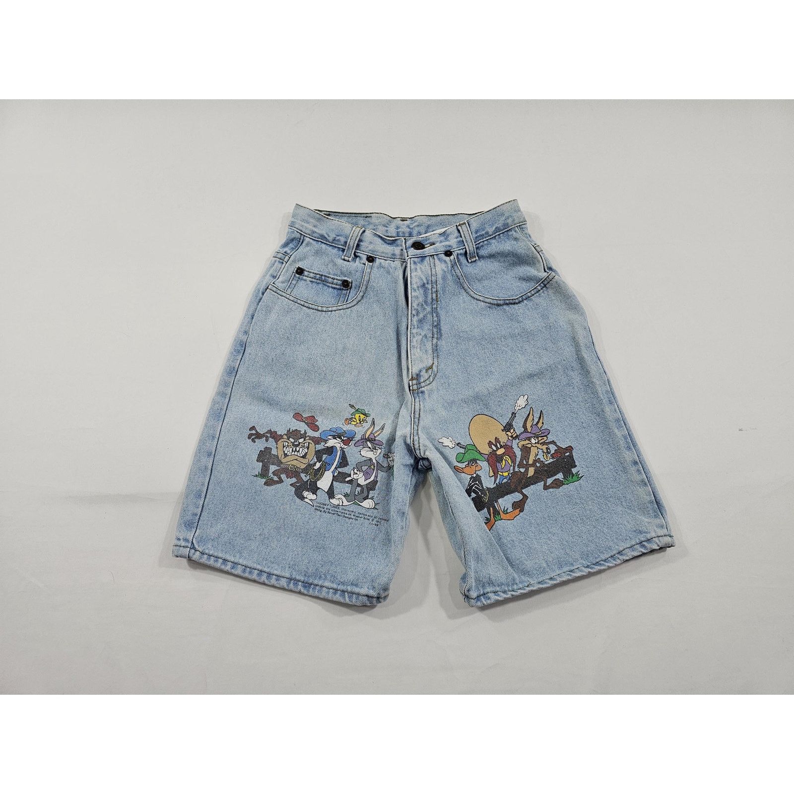 Other Looney Tunes Jean Shorts, Blue, Sz 26 Measured: 25x7 1990s Size 25" / US 0 / IT 36 - 1 Thumbnail