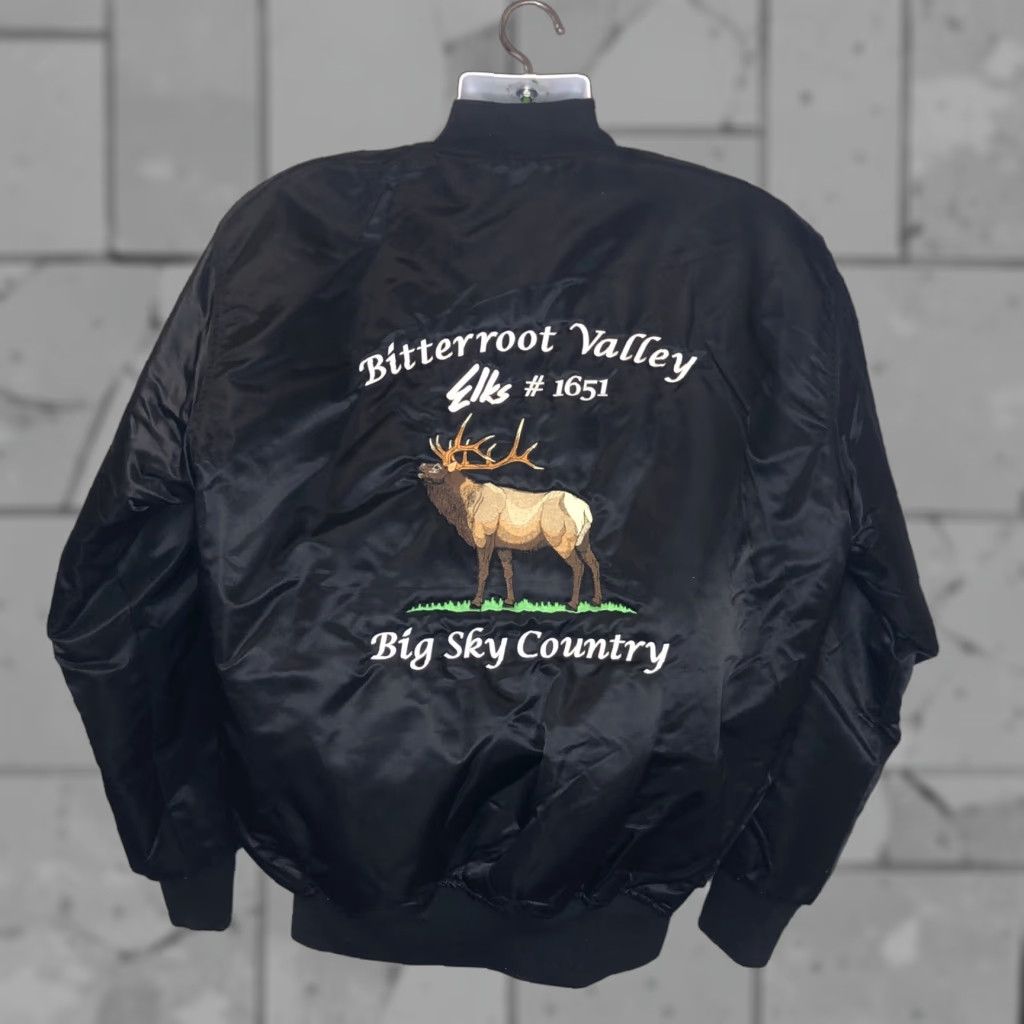 Vintage GAME Jacket Mens Large Black Satin Button Snap Elks Club Judge Bitterroot Valley LTD Sportsfield LTD Size US L / EU 52-54 / 3 - 1 Thumbnail