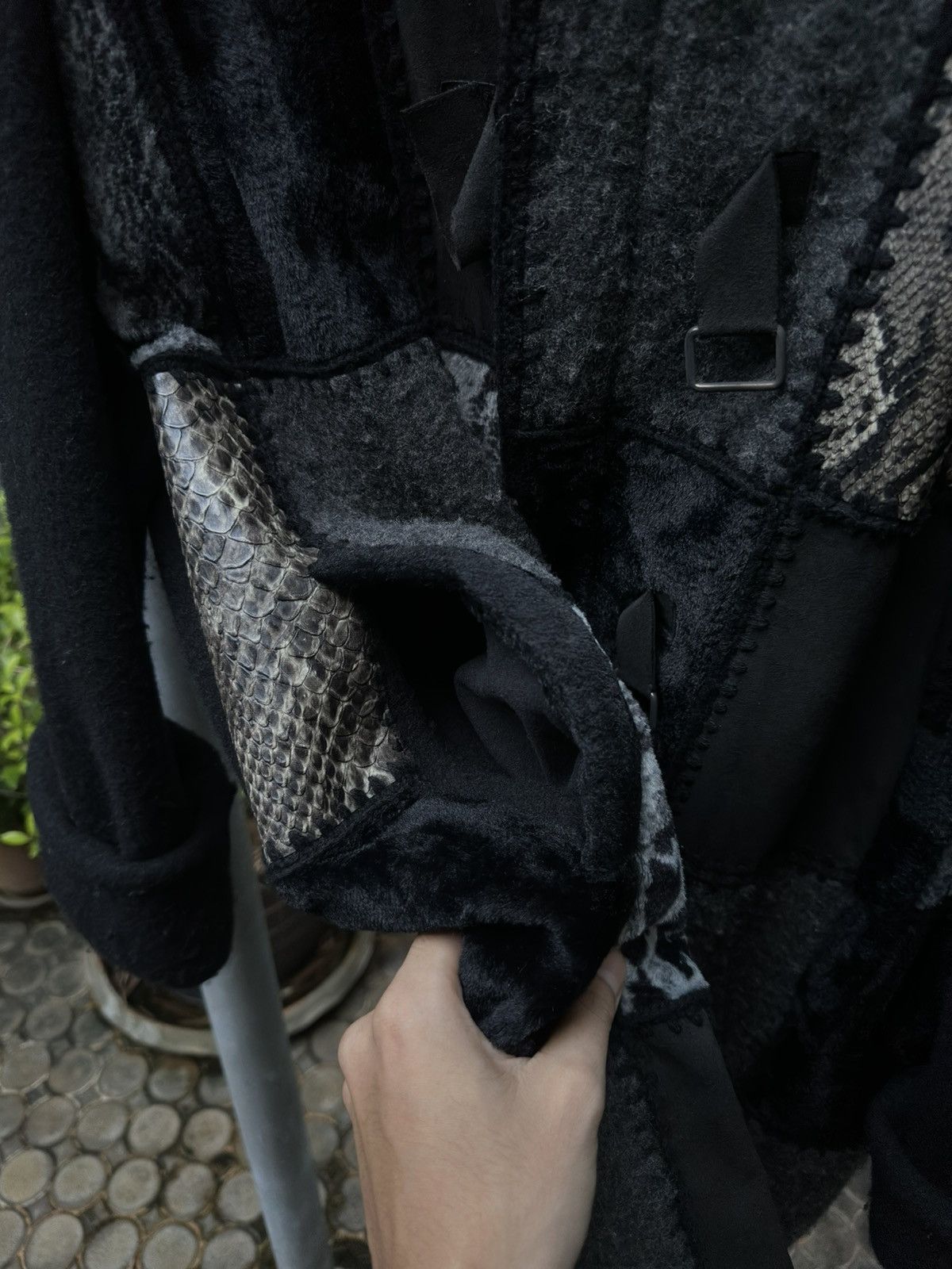 Yoshiyuki Konishi 1990s Yoshiyuki Konishi Python Patchworks Hooded Long Coat Size US XL / EU 56 / 4 - 5 Thumbnail