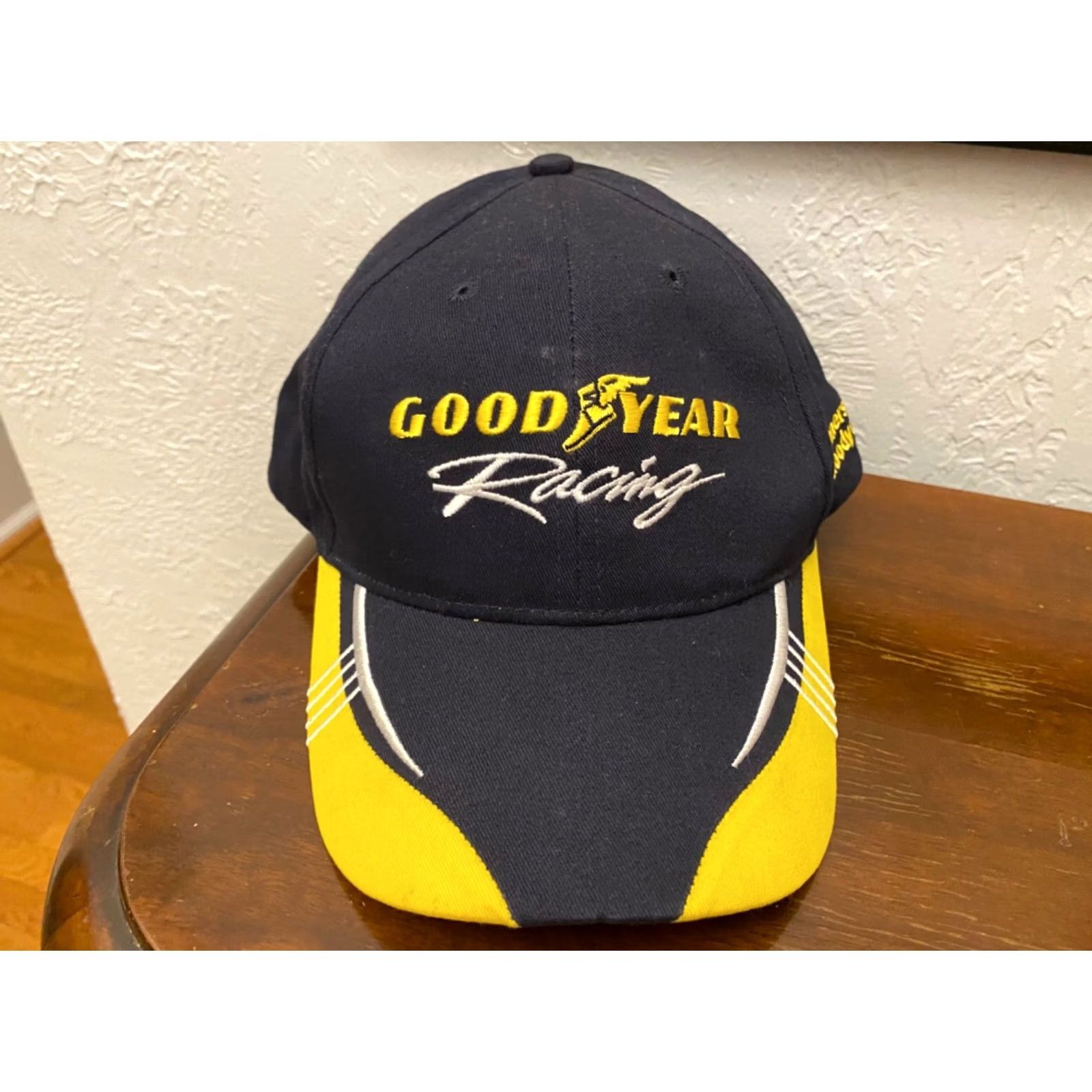 NASCAR Goodyear Racing Hat Yellow Adjustable Strap Back Cap NASCAR Racing Mens Baseball Cap Size ONE SIZE - 2 Thumbnail