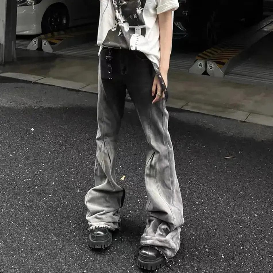 Japanese Brand High Street Washed Gradient Color Flare Jeans Size US 32 / EU 48 - 1 Thumbnail