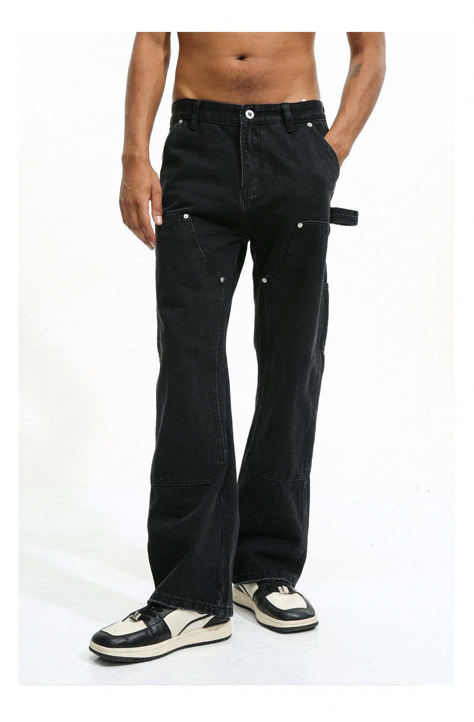 Jean × Vintage punk grunge faded double knee carpenter flared jeans Size US 28 / EU 44 - 4 Thumbnail
