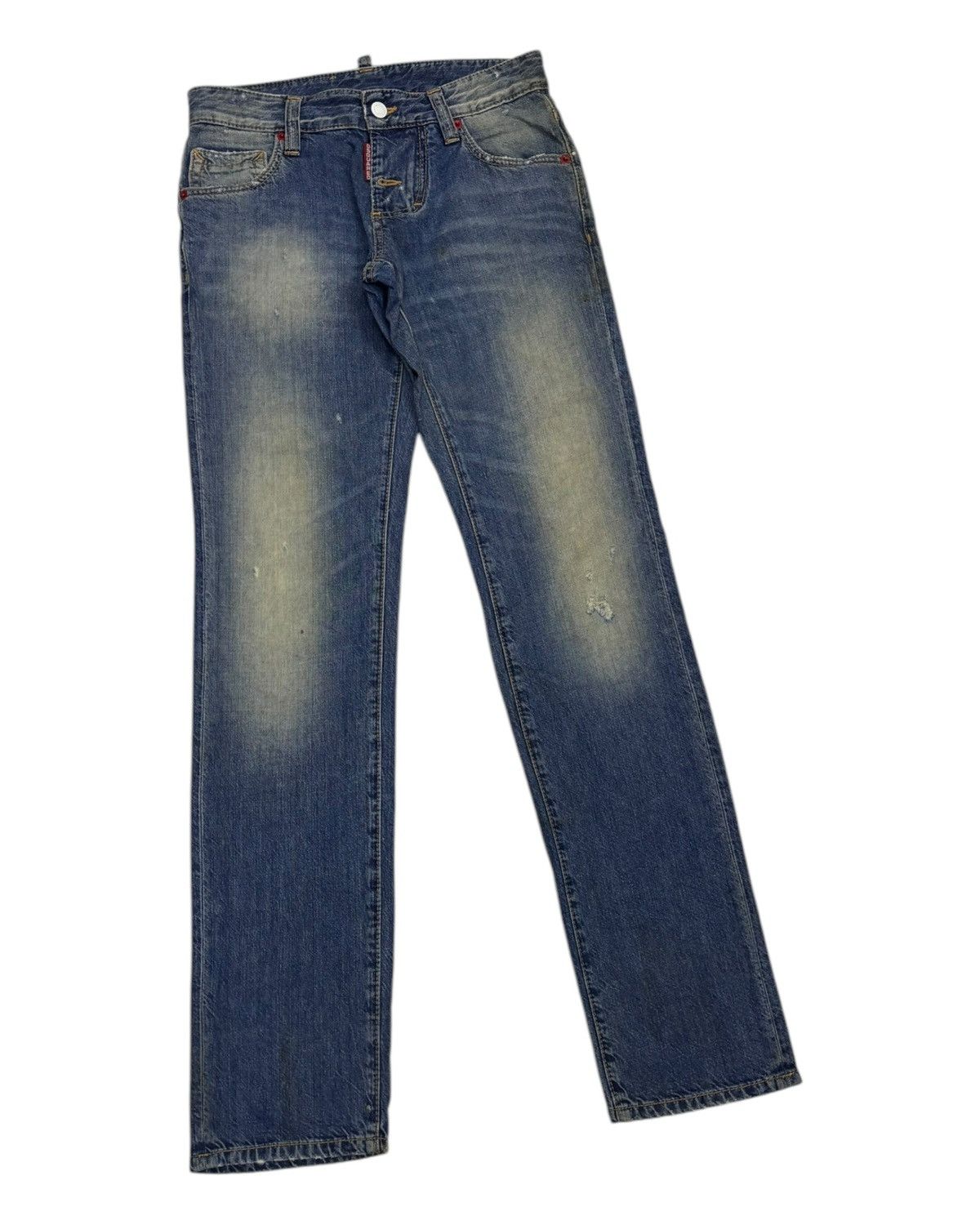 Dsquared2 Dsquared2 Bagno Straight Leg Fit Distressed Denim Jeans Size 28" / US 6 / IT 42 - 3 Thumbnail