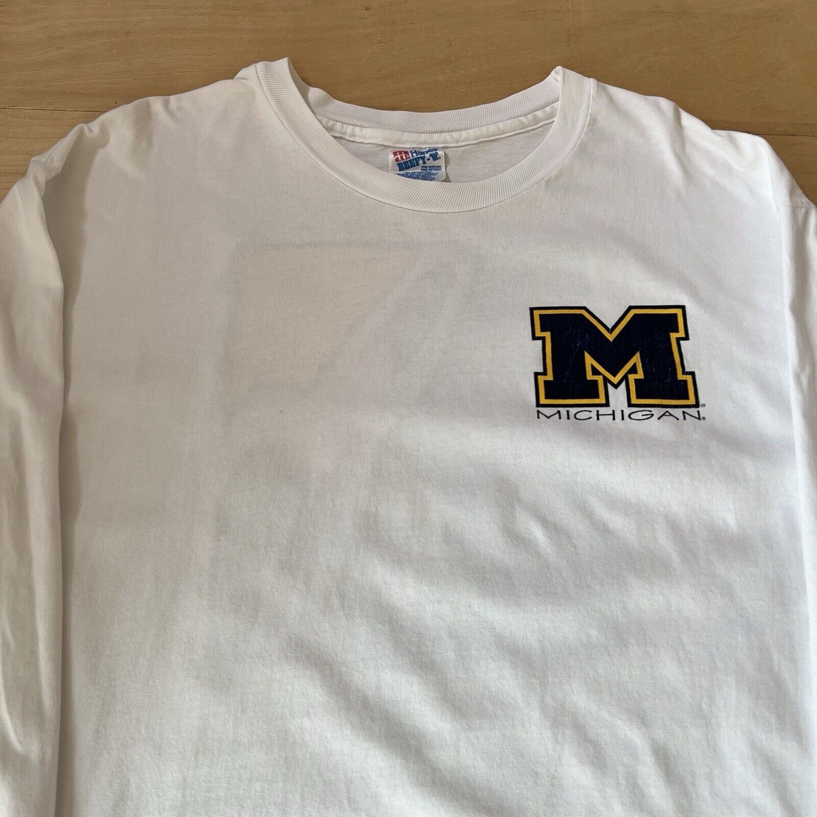Vintage Vintage Michigan Wolverines Basketball Shirt XL White 90s Size US XL / EU 56 / 4 - 3 Thumbnail