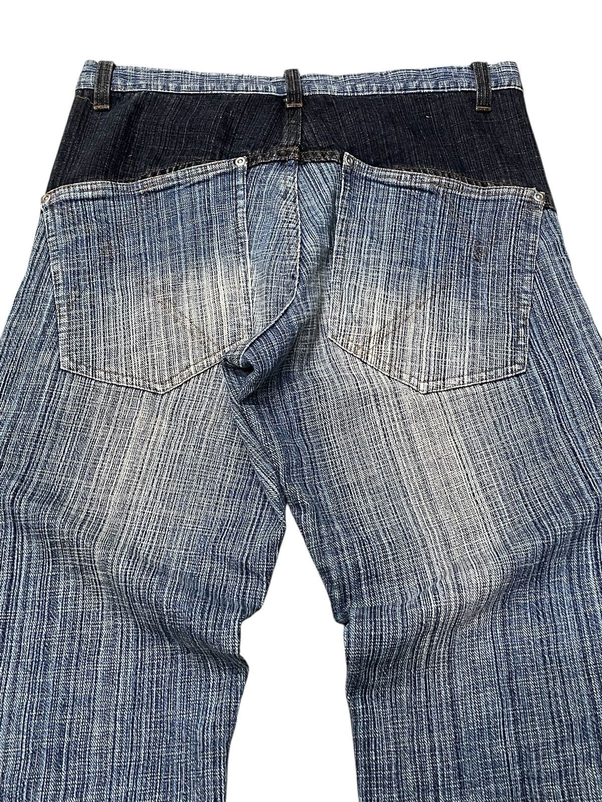Blue Blue Japan × Hysteric Glamour × Japanese Brand Gumu International Indigo Wash Hand Stripped Woven Jeans Size US 30 / EU 46 - 17 Thumbnail