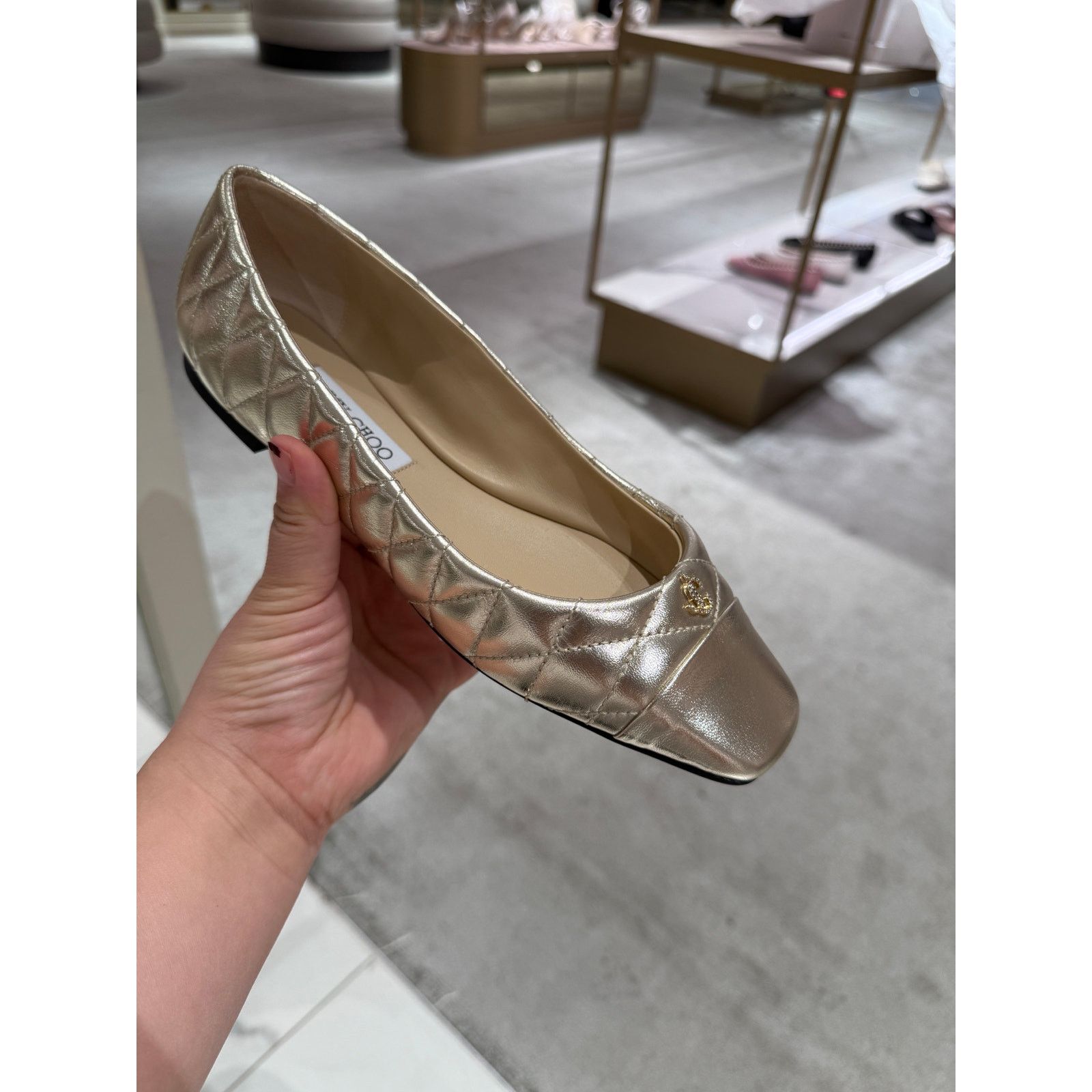 Jimmy Choo Jimmy choo champagne gold quilted flats Size US 6 / IT 36 - 2 Thumbnail