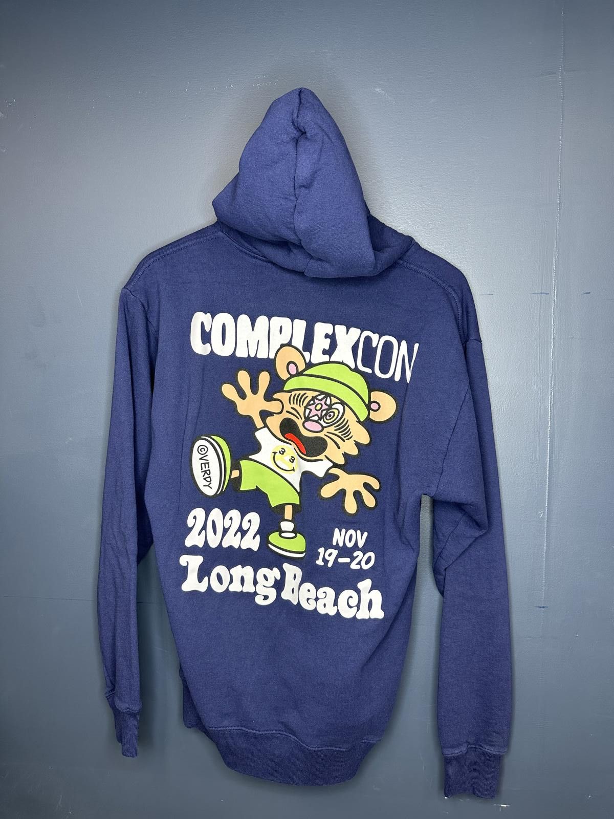 Designer ComplexCon x Verdy Navy Blue Pullover Hoodie Sz Small Size ONE SIZE - 2 Thumbnail