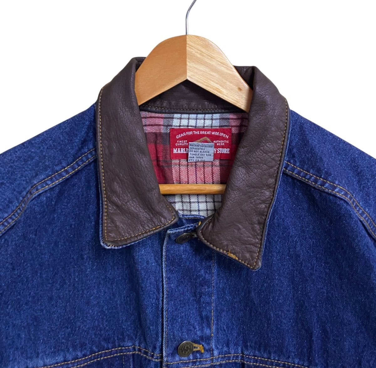 Marlboro Vintage Brand Marlboro Leather Denim Trucker Jacket 1990s Size US M / EU 48-50 / 2 - 6 Thumbnail