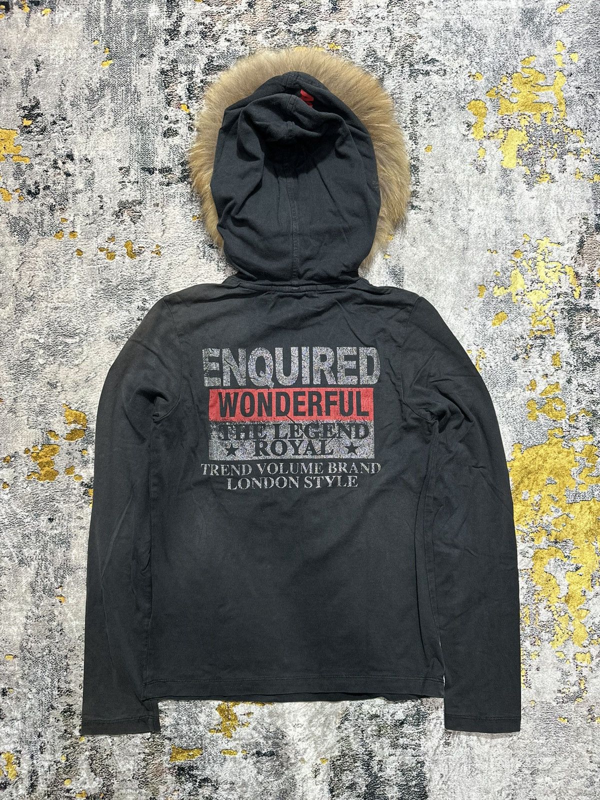 If Six Was Nine CRAZY FADED BRITISH POEM ASK ENQUIRED FUR HOODIE PUNK STYLE Size US XS / EU 42 / 0 - 2 Thumbnail