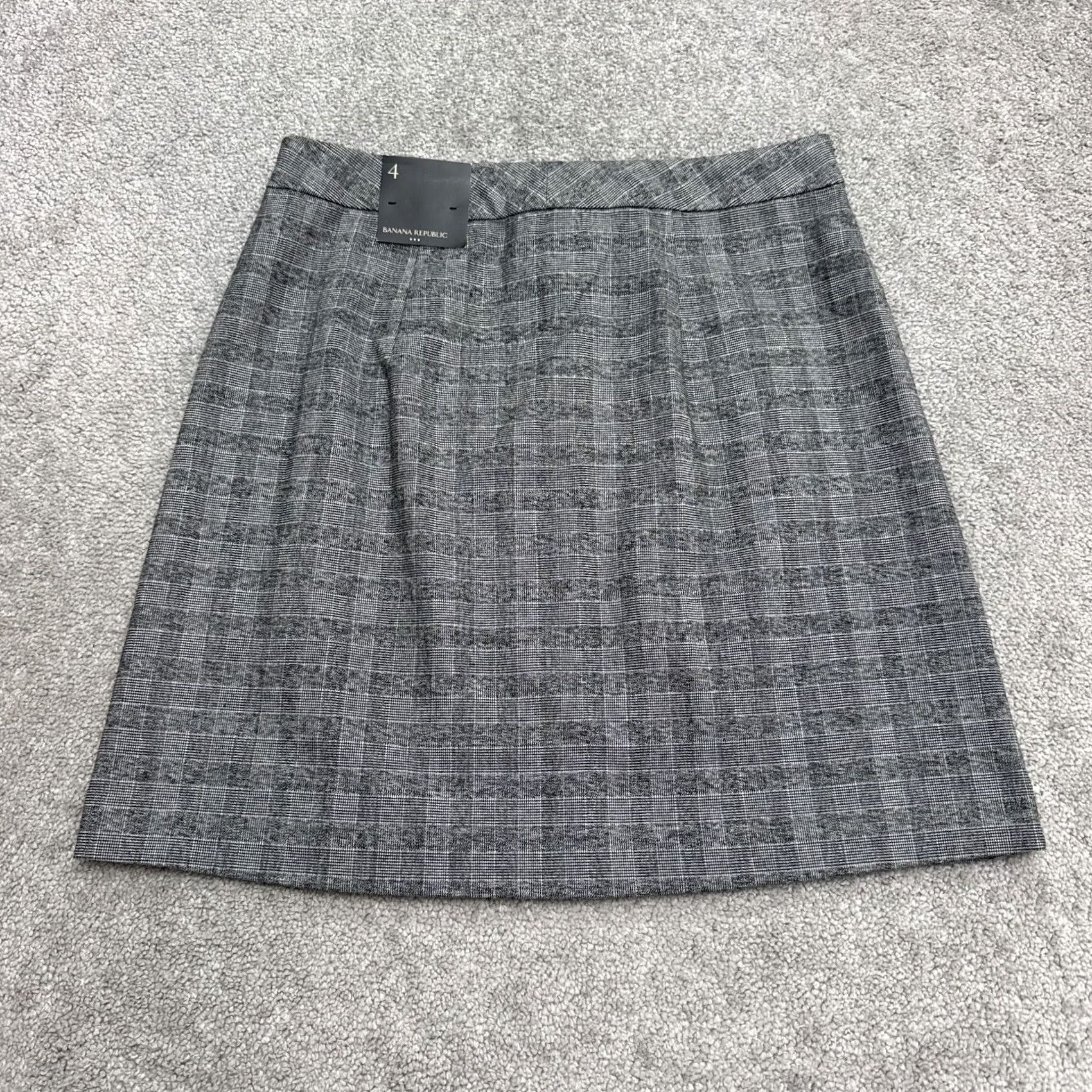 Banana Republic Banana Republic Gray Plaid A-Line Mini Skirt High Rise Stretch NWT Womens 4 Size 27" / US 4 / IT 40 - 2 Thumbnail