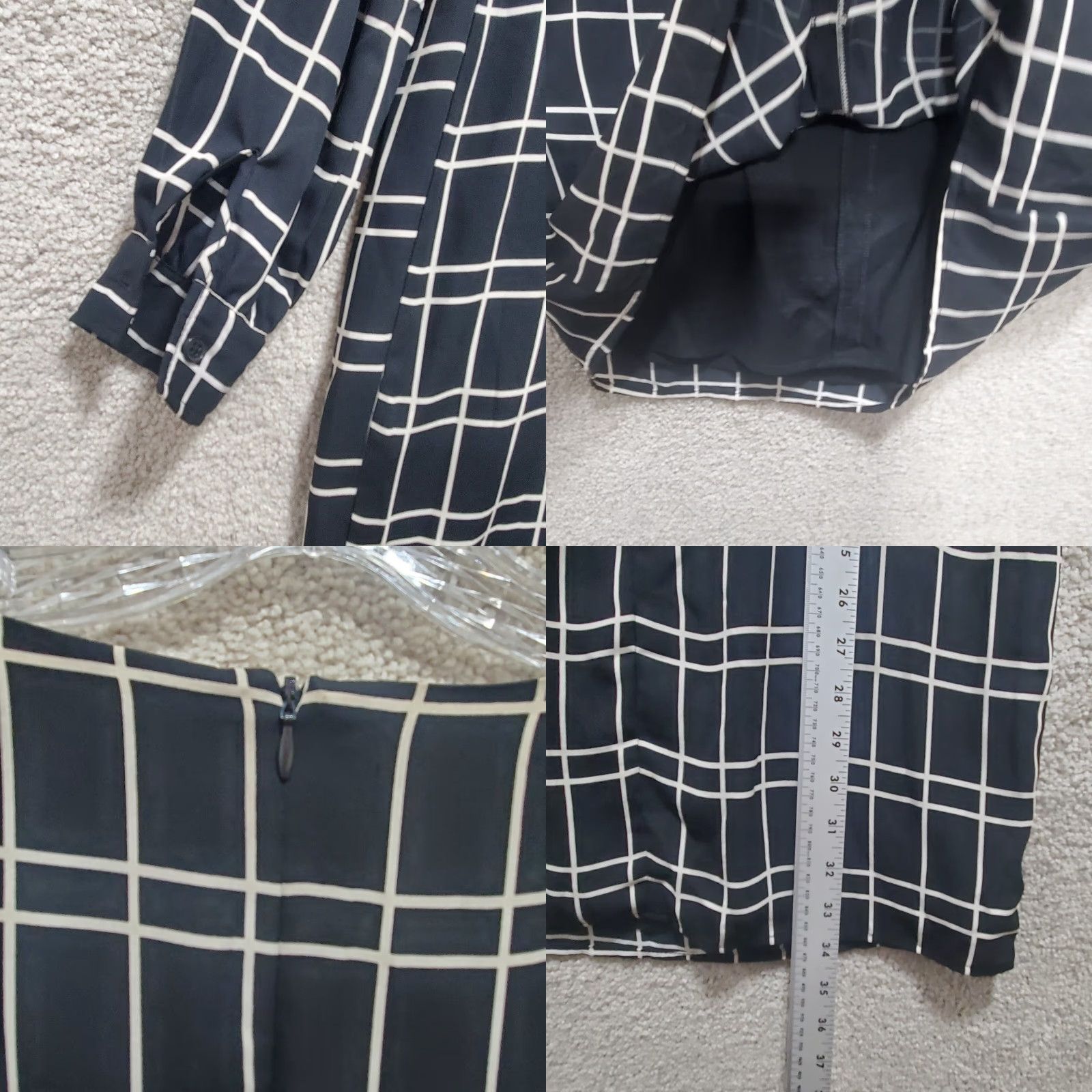 Banana Republic Banana Republic Shift Dress Women's 4 Black Plaid Round Neck Pullover Cocktail Dress Size S / US 4 / IT 40 - 8 Thumbnail