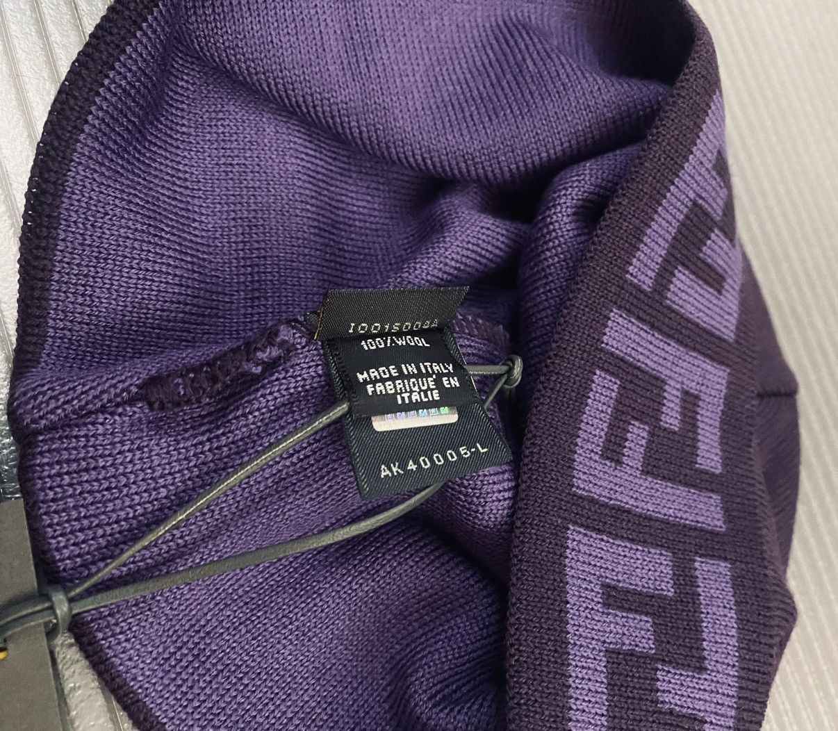Fendi Fendi 🇮🇹 Mauve Purple Wool FF Beanie Skullcap unisex NEW Size ONE SIZE - 10 Thumbnail