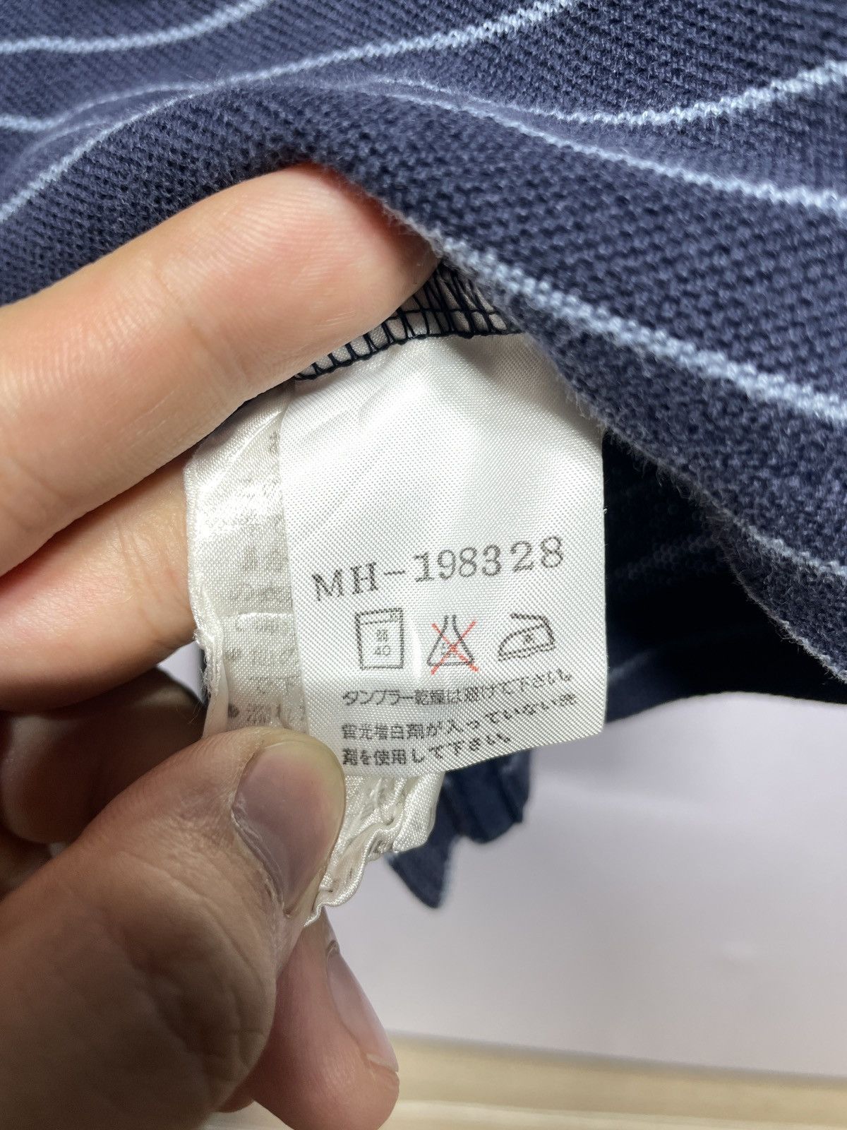 Designer × Margaret Howell × Vintage Vtg 90's Margaret Howell Blue Stripe Polo Made in Japan Size US L / EU 52-54 / 3 - 4 Thumbnail