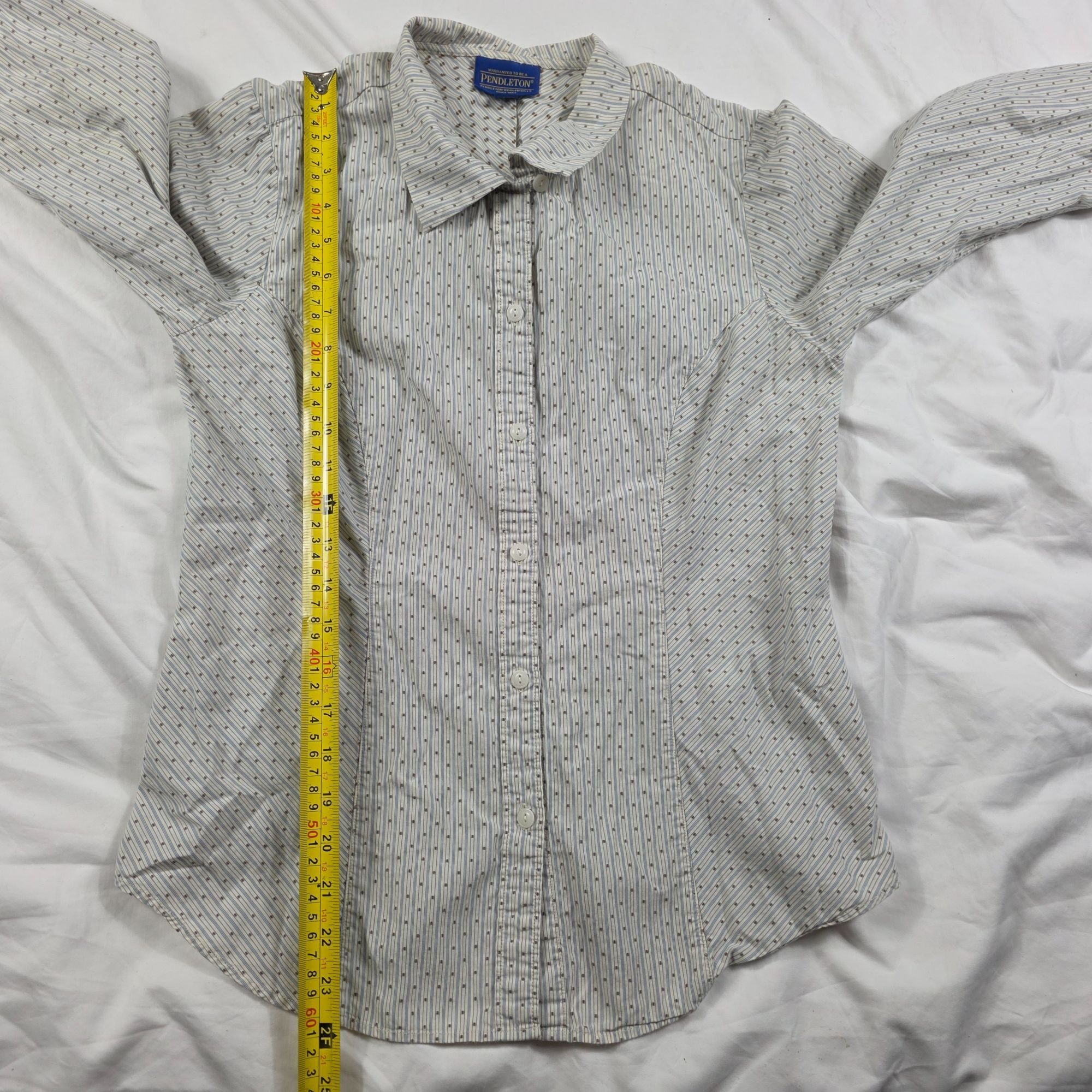 Pendleton Pendleton Tailored Blouse Womens Size 8 White Blue Pinstripe Size M / US 6-8 / IT 42-44 - 8 Thumbnail