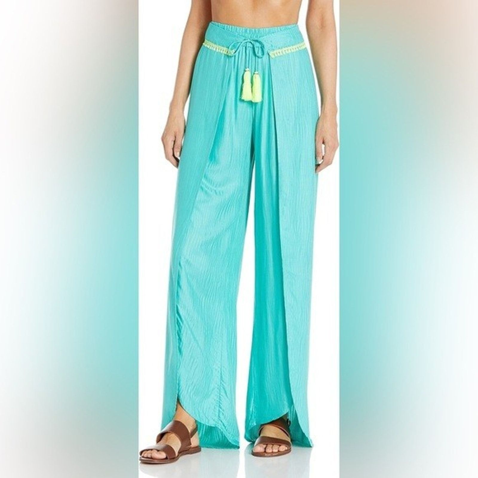 Trina Turk Trina Turk Fleury Wide Leg Swim Pants Cover-Up Women’s L Size ONE SIZE - 1 Thumbnail