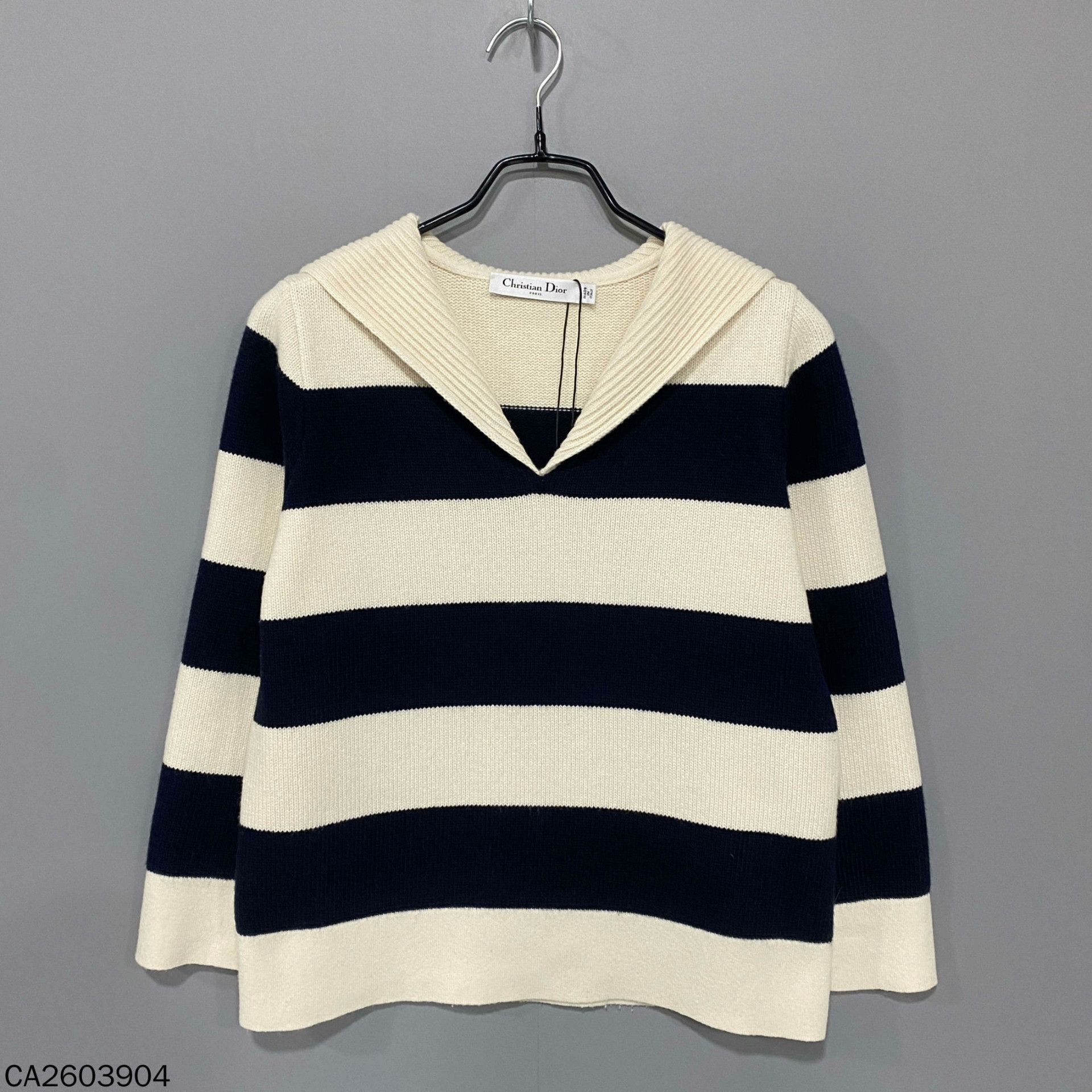Dior Dior Wool Striped Black Sweater XS Women Size XS / US 0-2 / IT 36-38 - 1 Thumbnail